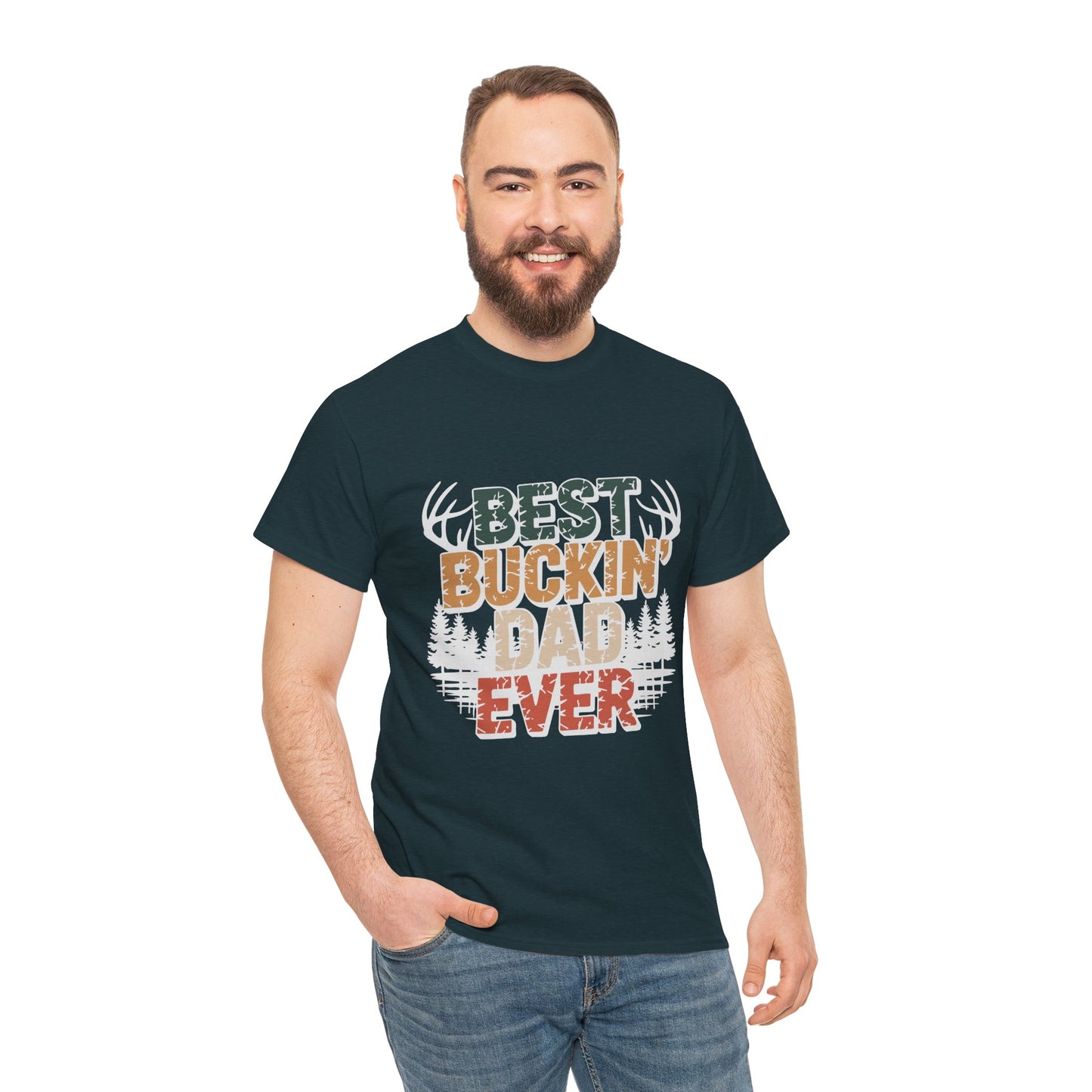 Best Buckin' Dad Ever Unisex Heavy Cotton Tee