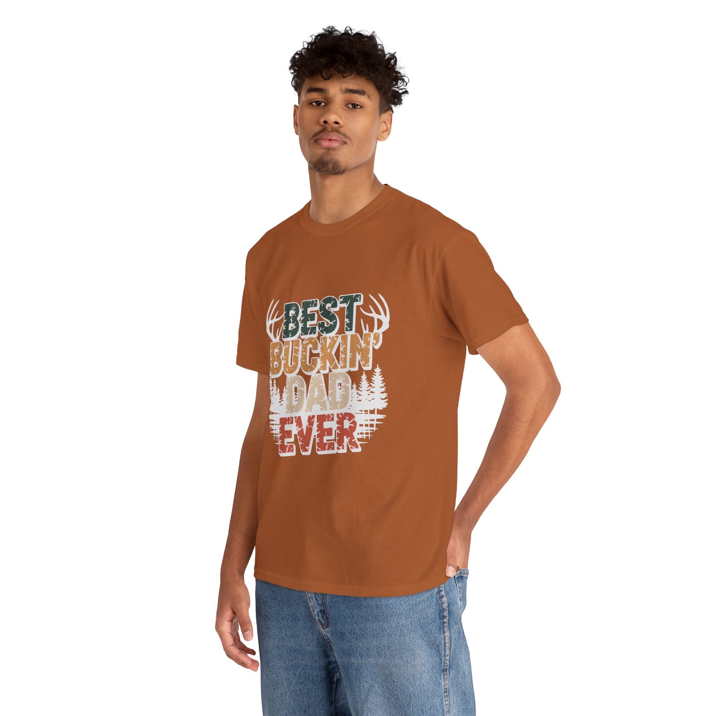 Best Buckin' Dad Ever Unisex Heavy Cotton Tee