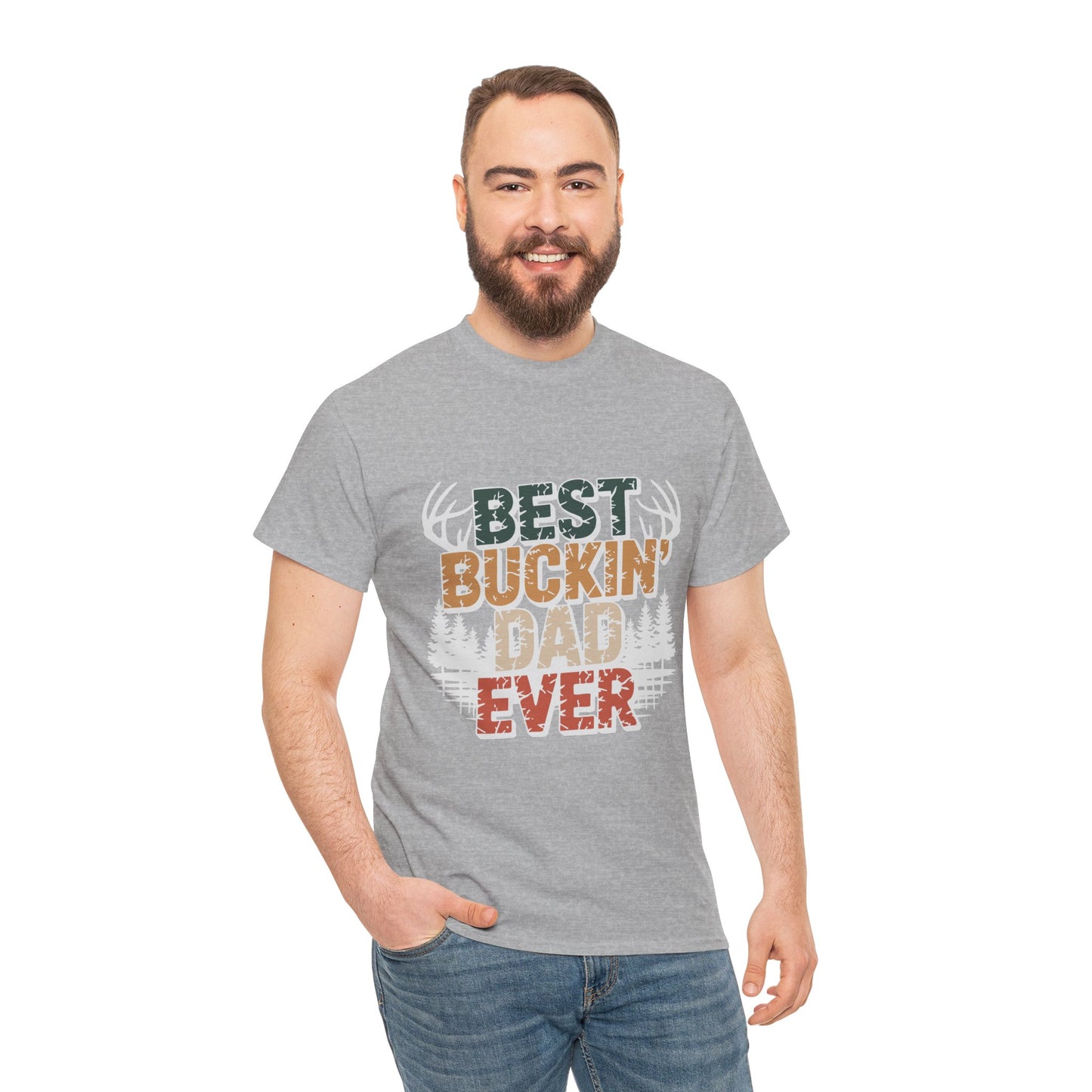 Best Buckin' Dad Ever Unisex Heavy Cotton Tee