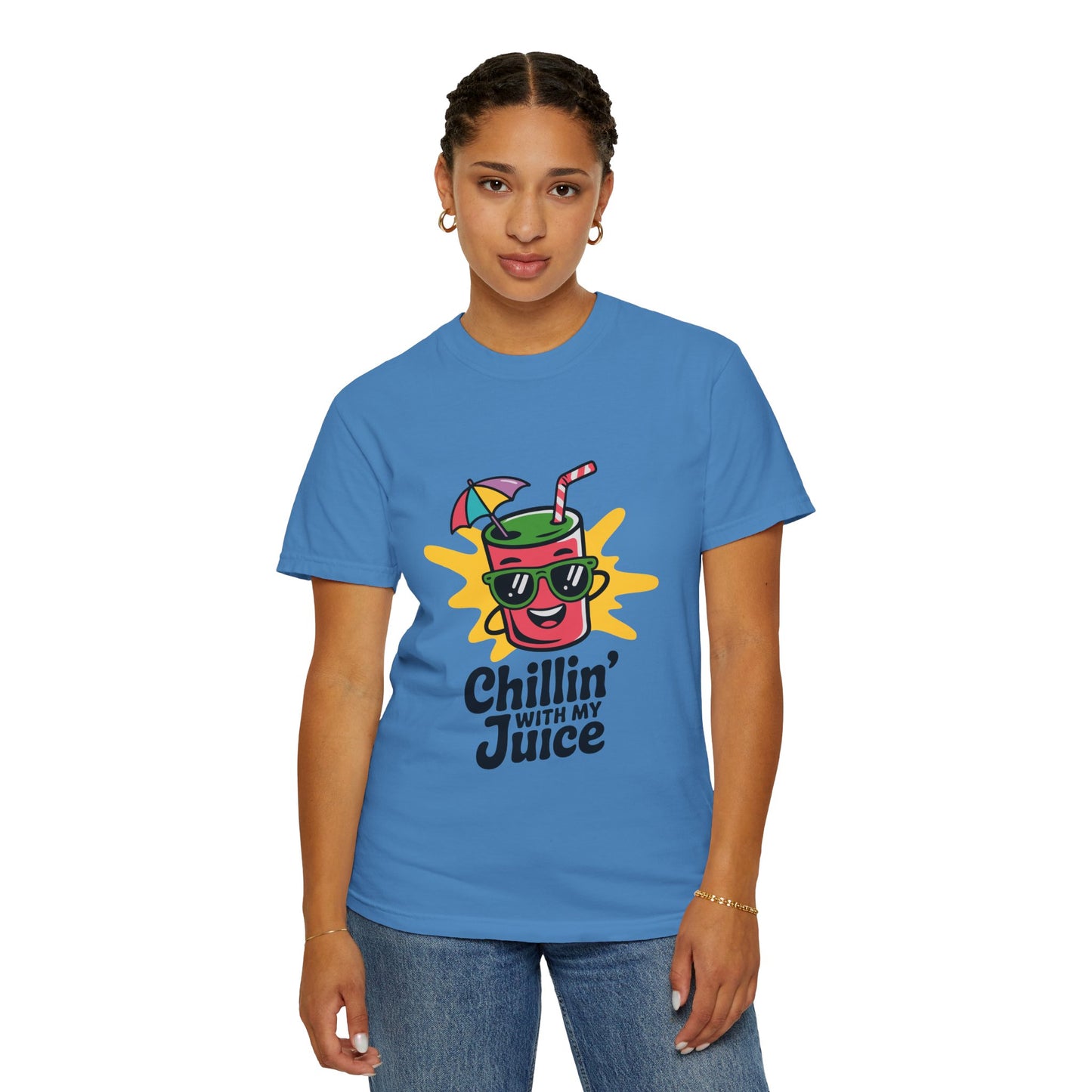 Chillin' with My Juice T-Shirt, Fun Summer Tee, Casual Unisex Shirt, Gift for Juice Lovers, Beach Day Apparel