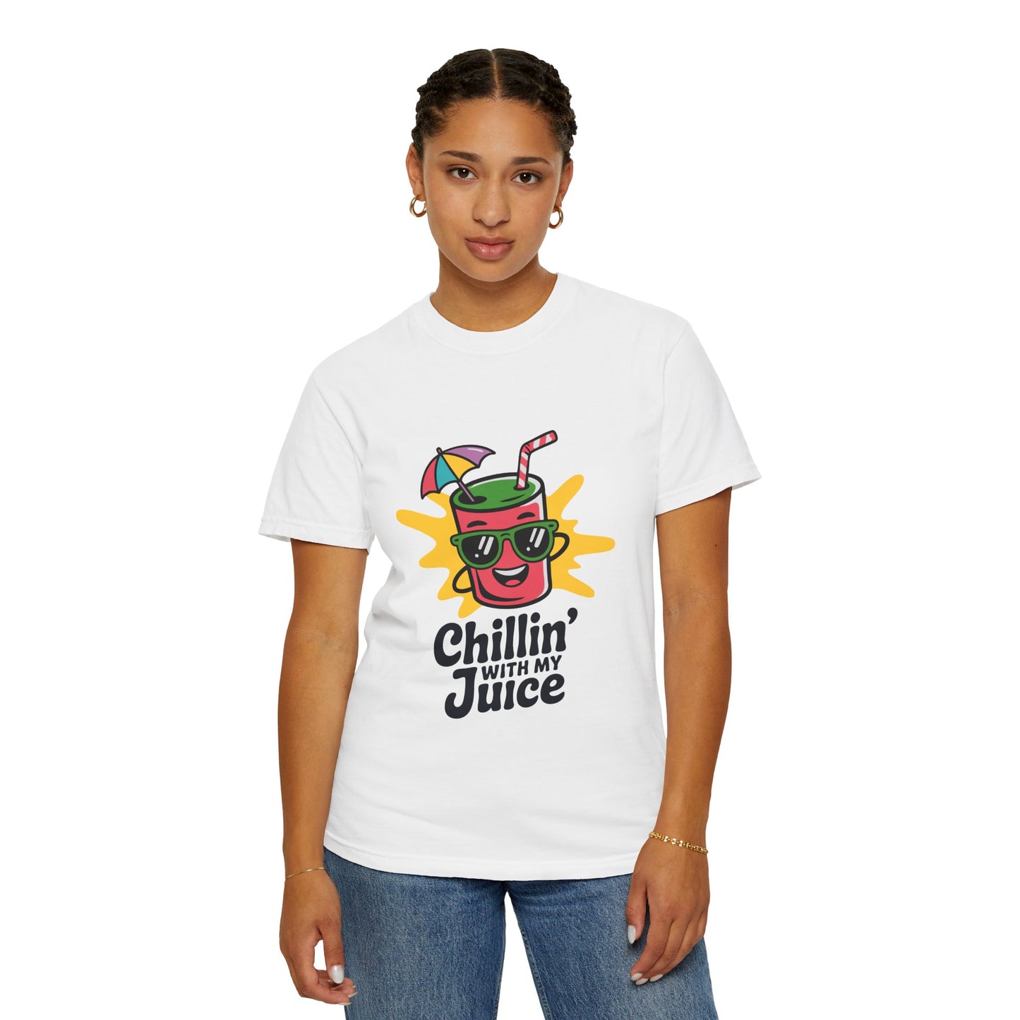 Chillin' with My Juice T-Shirt, Fun Summer Tee, Casual Unisex Shirt, Gift for Juice Lovers, Beach Day Apparel