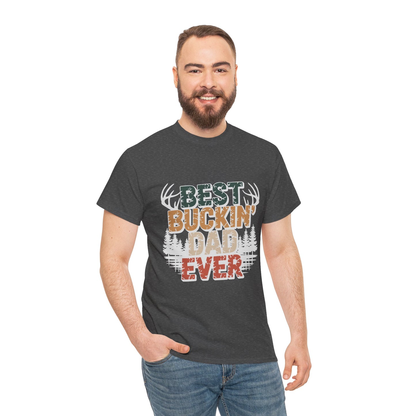Best Buckin' Dad Ever Unisex Heavy Cotton Tee