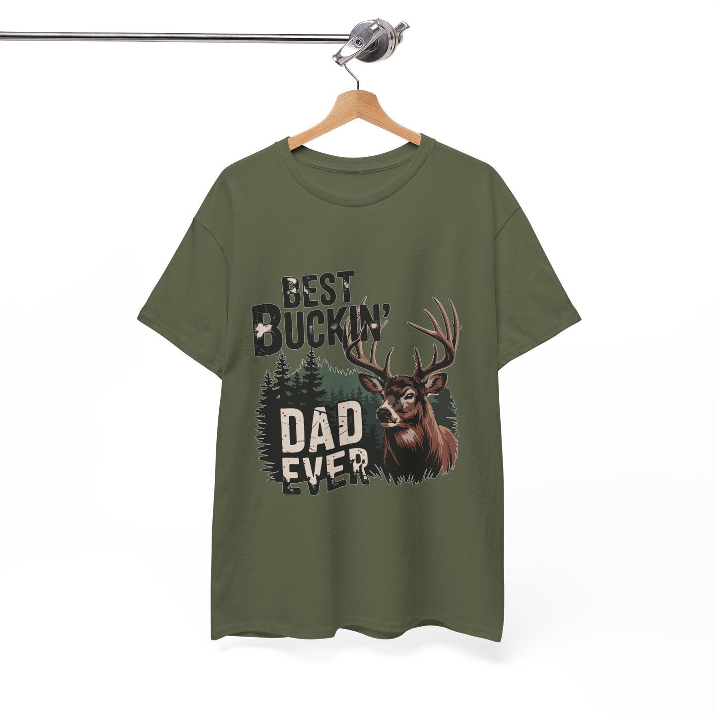 Best Buckin' Dad Ever Unisex Heavy Cotton Tee - Perfect Gift for Father's Day and Outdoorsy Dads