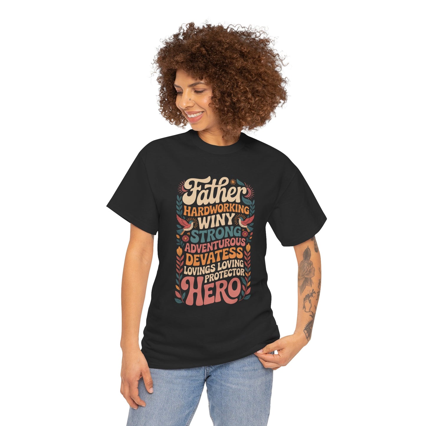Celebratory Father's Day Unisex Tee, Dad Shirt, Gift for Him, Birthday Gift, Family Reunion Shirt, Adventure Tee, Hero Dad Tee