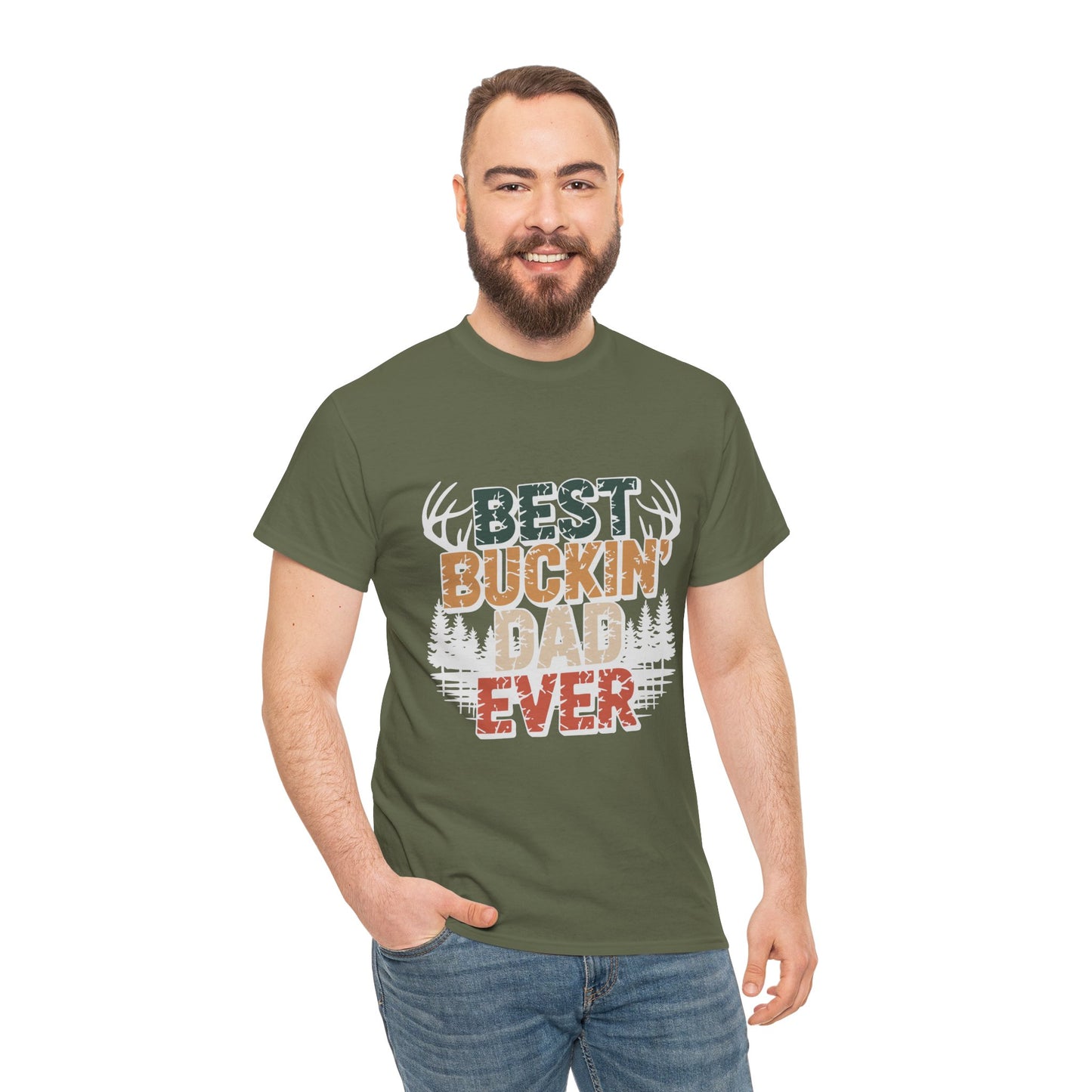 Best Buckin' Dad Ever Unisex Heavy Cotton Tee
