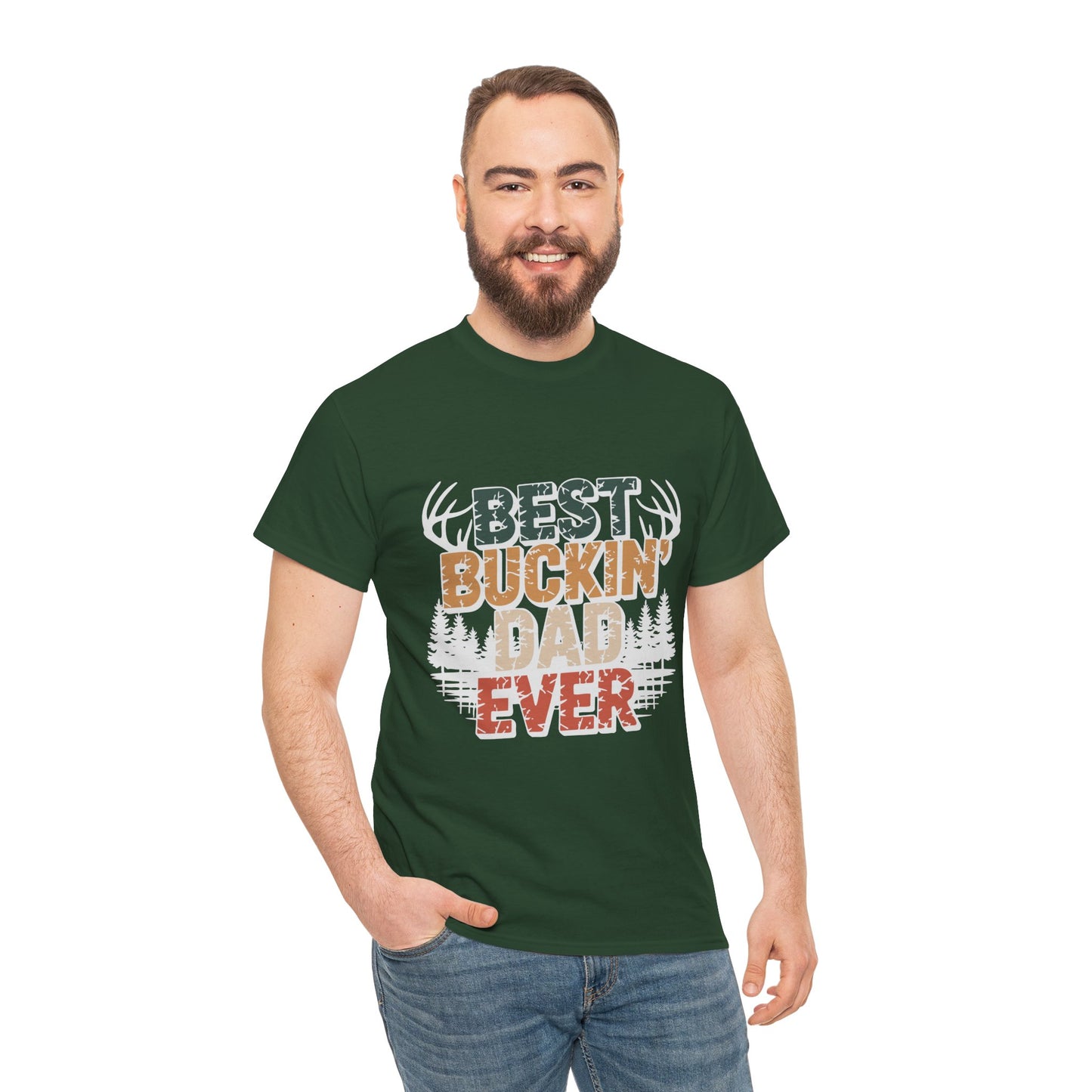 Best Buckin' Dad Ever Unisex Heavy Cotton Tee