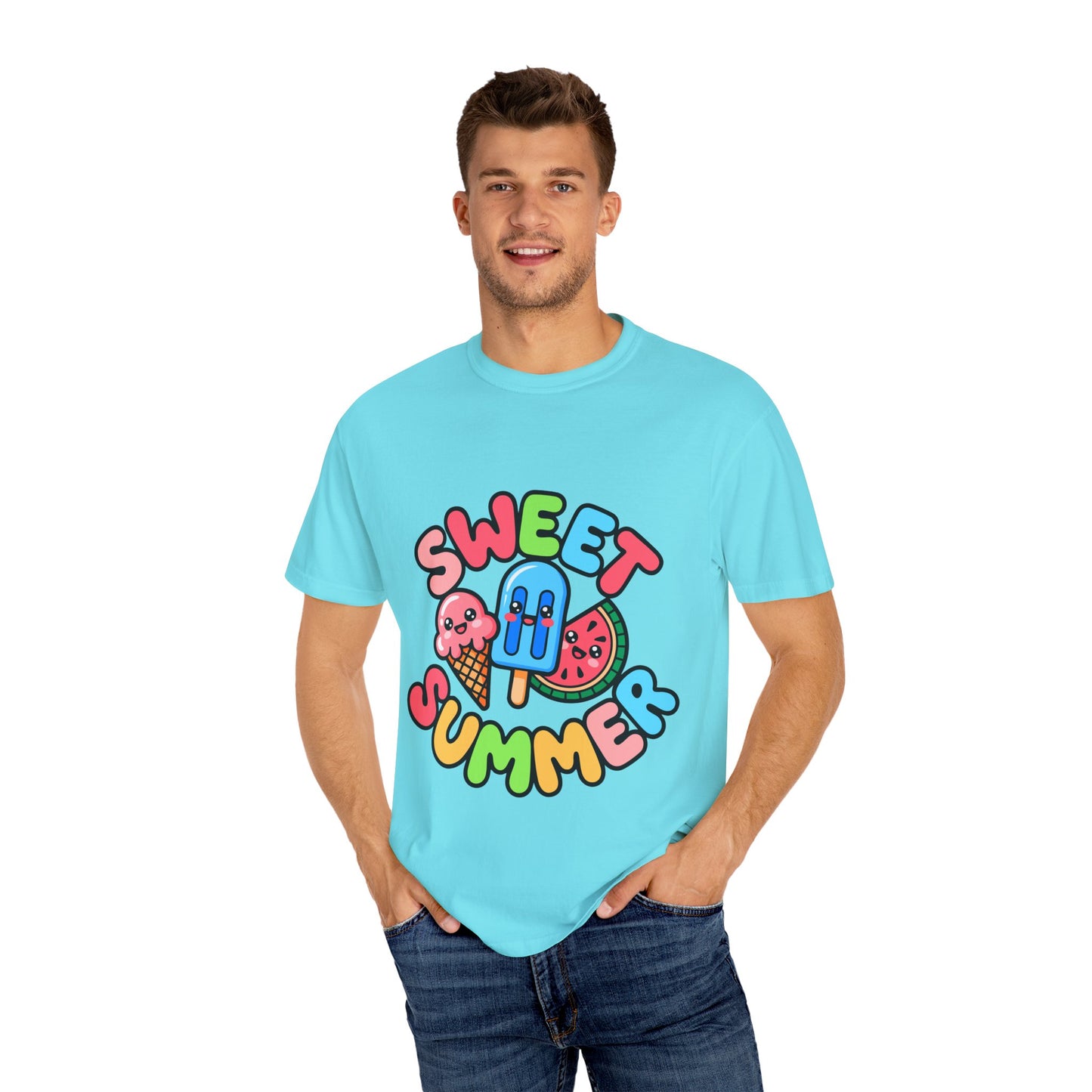 Sweet Summer Unisex T-Shirt | Cute Summer Apparel, Ice Cream Shirt, Beachwear, Gift for Ice Cream Lovers, Bright Casual Tee