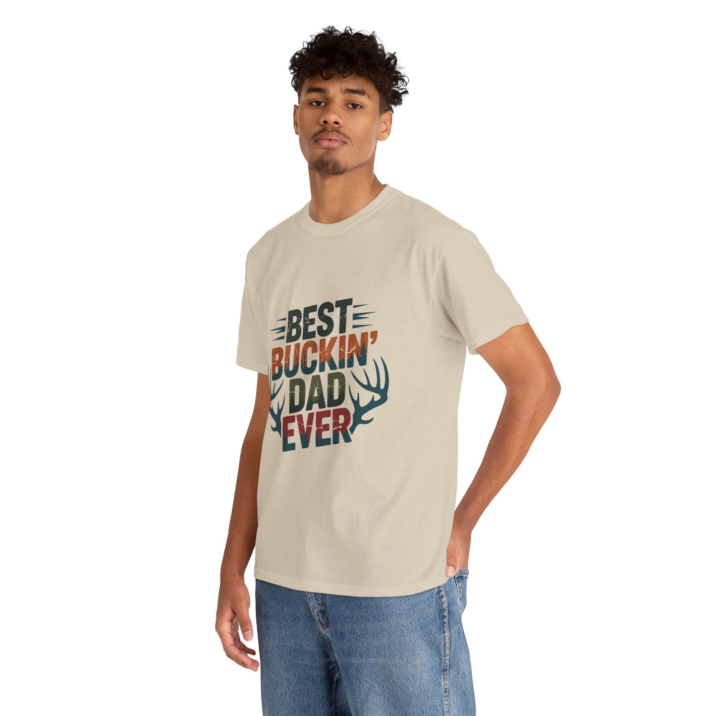Best Buckin' Dad Ever Unisex Heavy Cotton Tee
