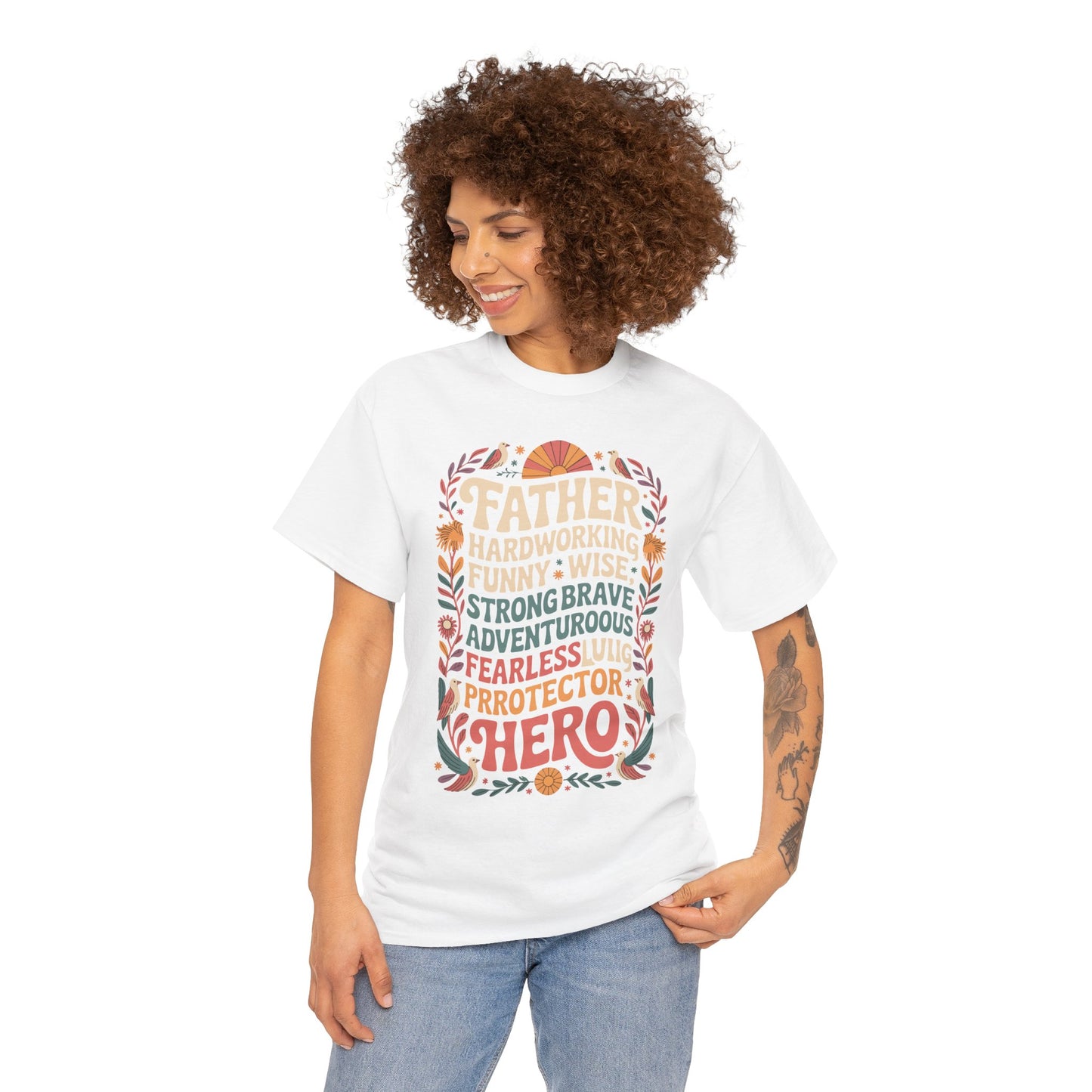 Dad Hero Unisex Heavy Cotton Tee - Perfect Gift for Father's Day