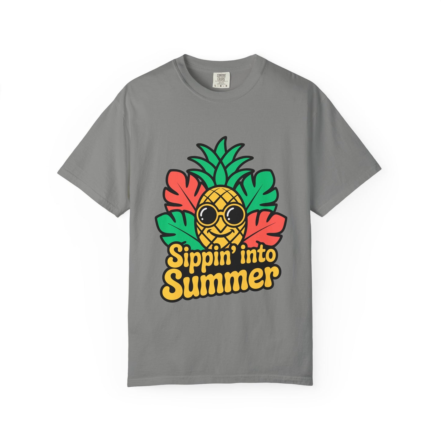 Sippin' into Summer Unisex T-Shirt - Fun Pineapple Design for Beach Days