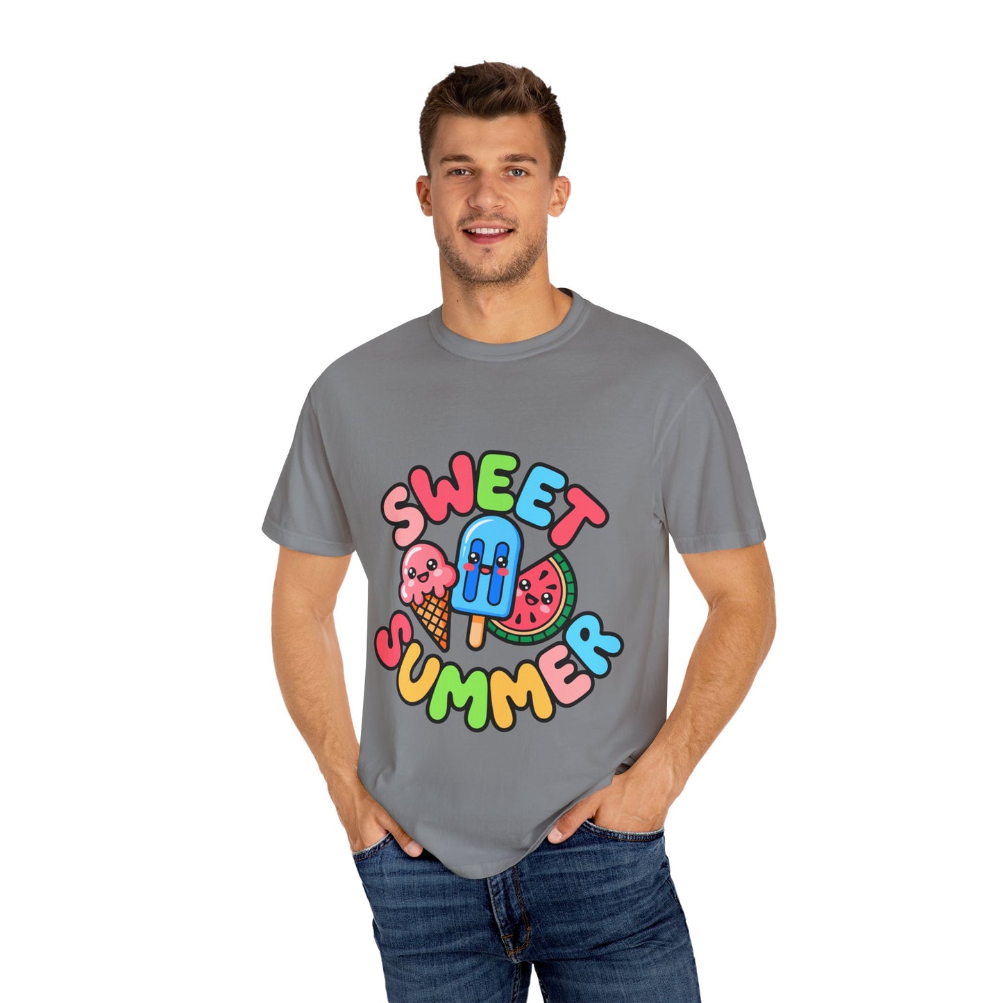 Sweet Summer Unisex T-Shirt | Cute Summer Apparel, Ice Cream Shirt, Beachwear, Gift for Ice Cream Lovers, Bright Casual Tee