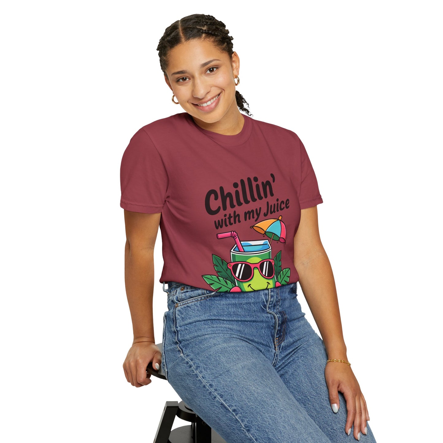 Chillin' with My Juice Unisex Garment-Dyed T-Shirt - Fun & Relaxed Vibe for Summer Gatherings