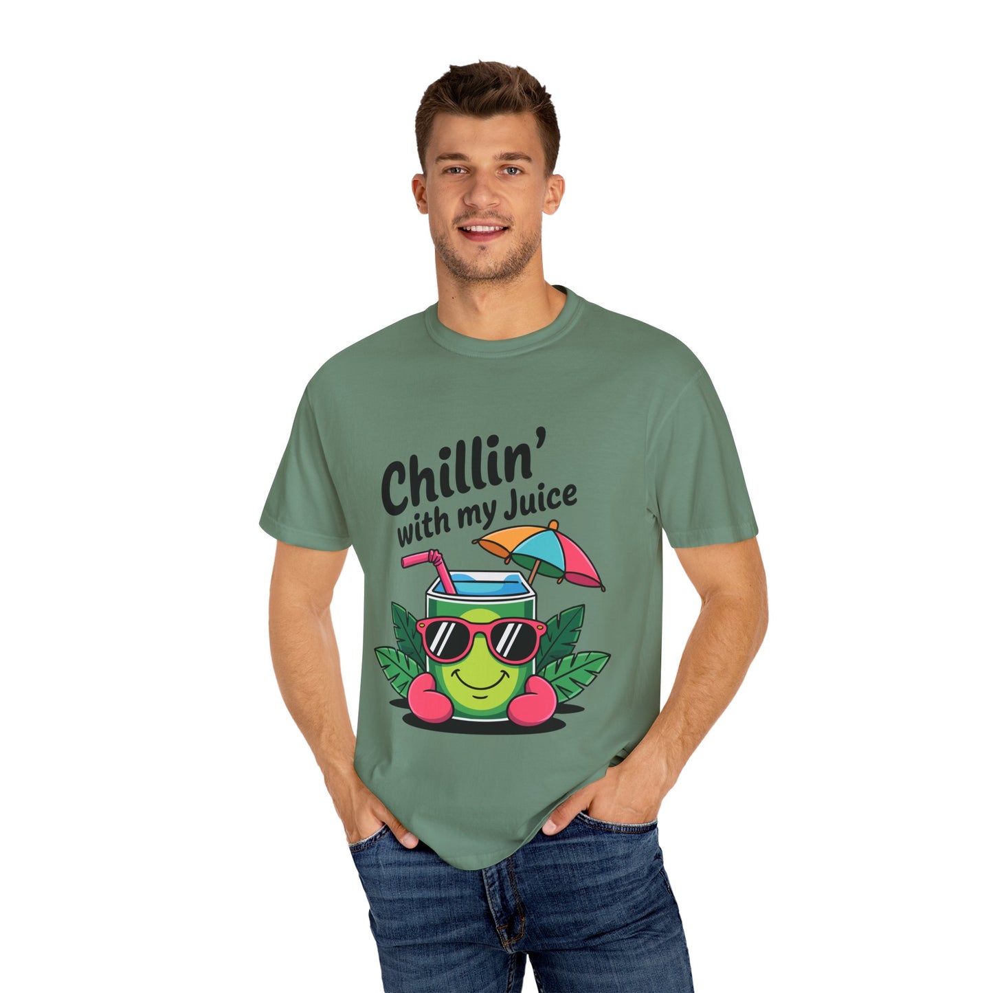 Chillin' with My Juice Unisex Garment-Dyed T-Shirt - Fun & Relaxed Vibe for Summer Gatherings