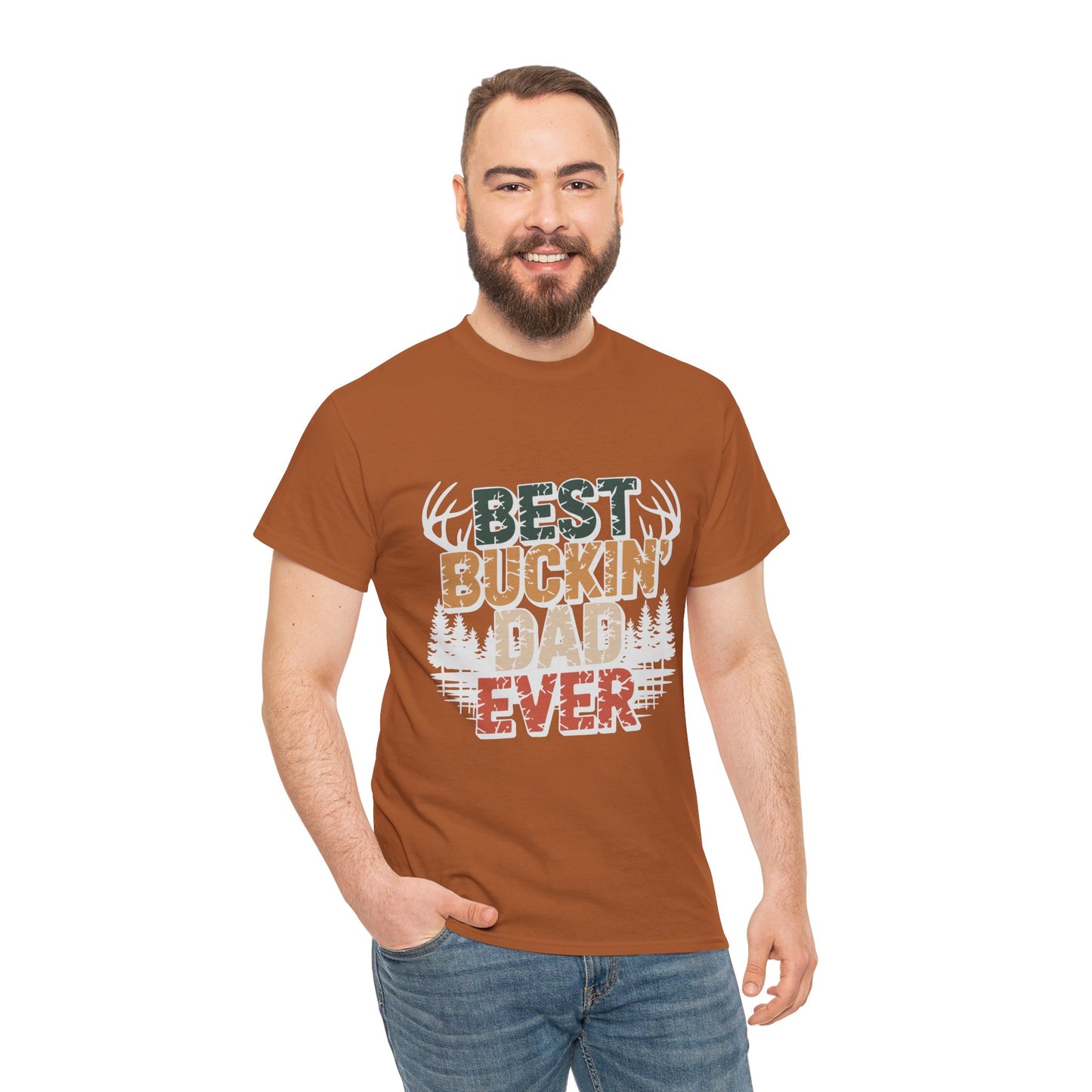 Best Buckin' Dad Ever Unisex Heavy Cotton Tee