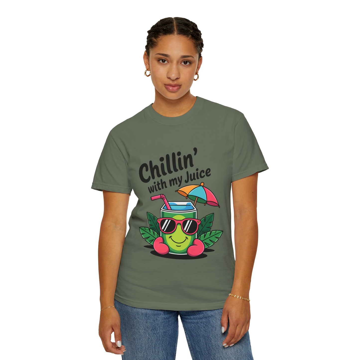 Chillin' with My Juice Unisex Garment-Dyed T-Shirt - Fun & Relaxed Vibe for Summer Gatherings