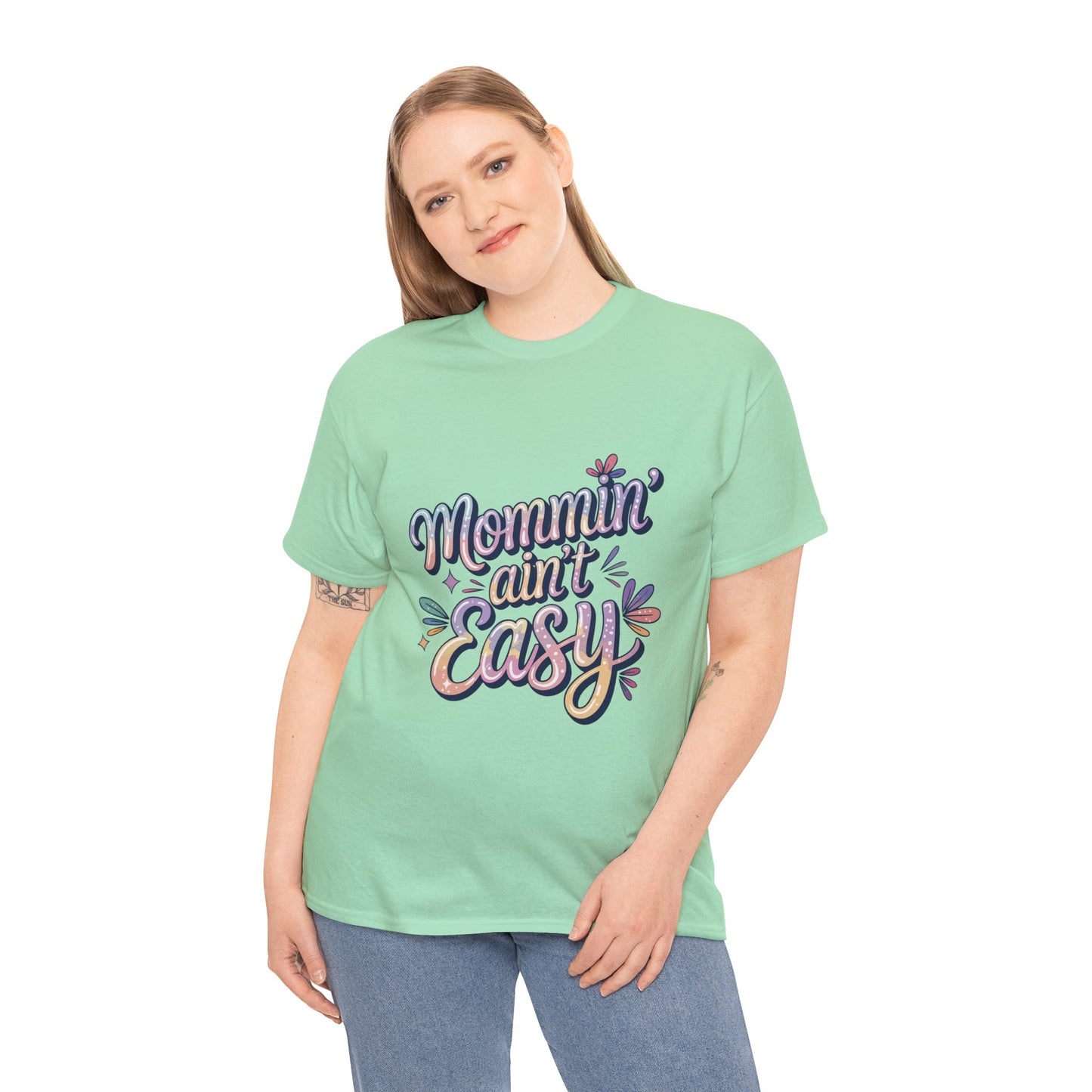 Mommin' Ain't Easy Unisex Heavy Cotton Tee - Fun & Comfy Mother's Day Shirt