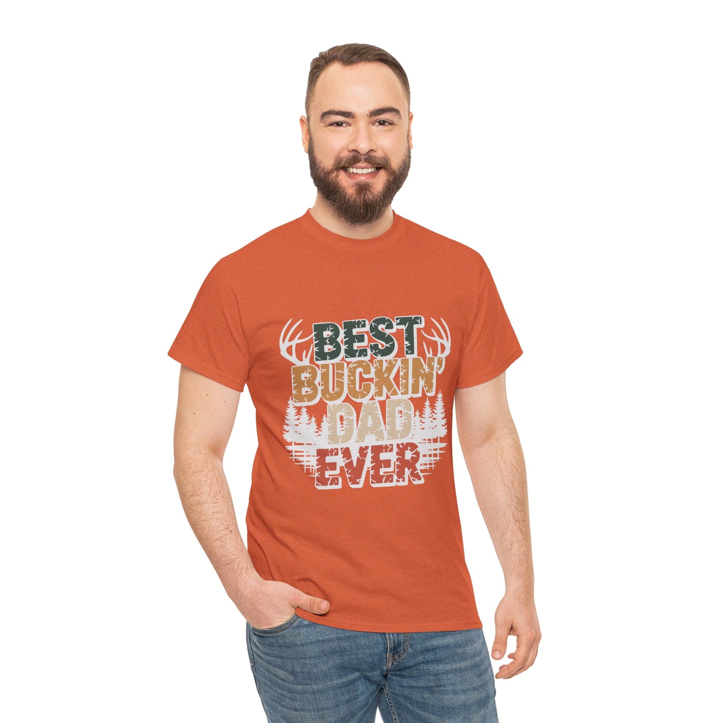 Best Buckin' Dad Ever Unisex Heavy Cotton Tee