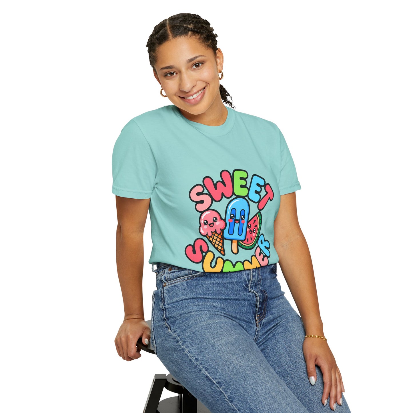 Sweet Summer Unisex T-Shirt | Cute Summer Apparel, Ice Cream Shirt, Beachwear, Gift for Ice Cream Lovers, Bright Casual Tee