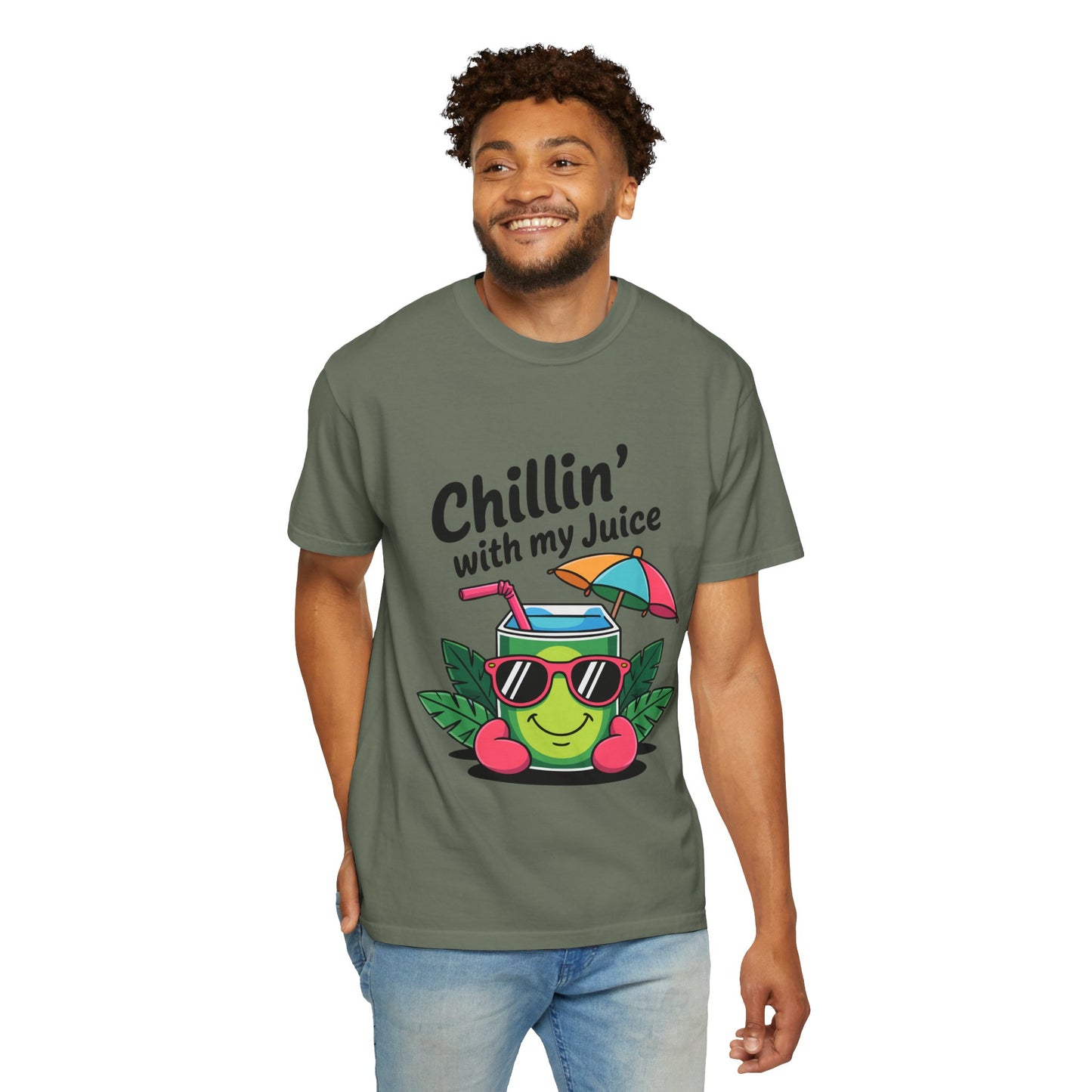 Chillin' with My Juice Unisex Garment-Dyed T-Shirt - Fun & Relaxed Vibe for Summer Gatherings