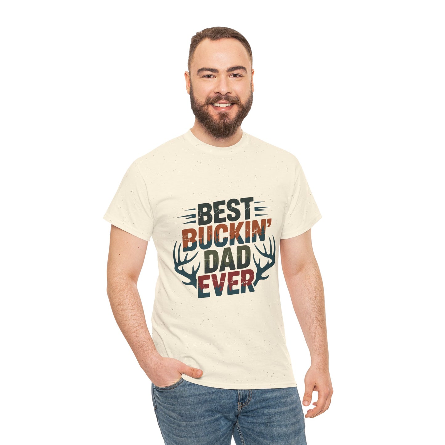 Best Buckin' Dad Ever Unisex Heavy Cotton Tee
