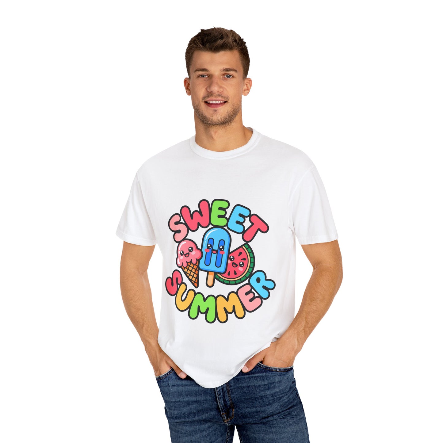 Sweet Summer Unisex T-Shirt | Cute Summer Apparel, Ice Cream Shirt, Beachwear, Gift for Ice Cream Lovers, Bright Casual Tee