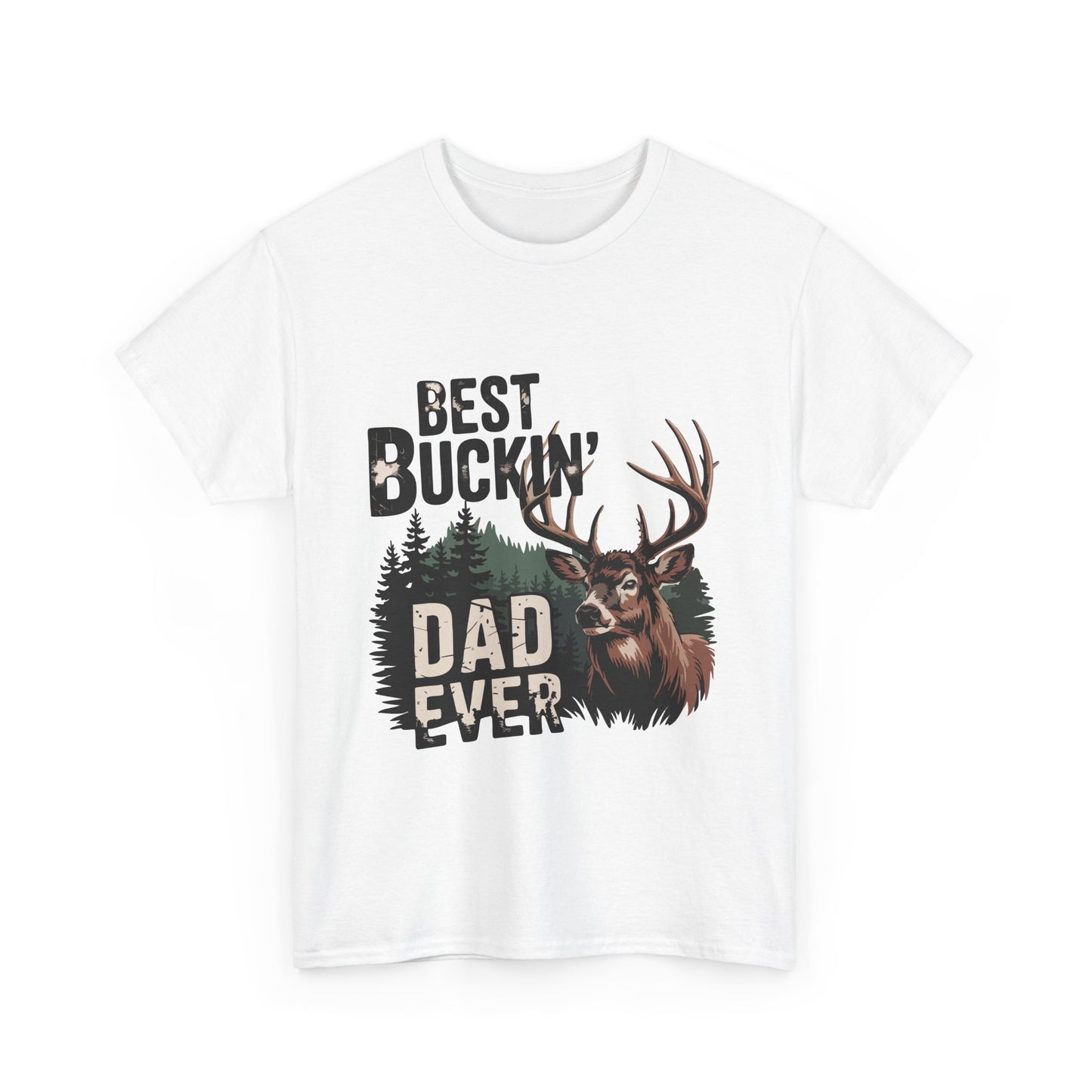 Best Buckin' Dad Ever Unisex Heavy Cotton Tee - Perfect Gift for Father's Day and Outdoorsy Dads