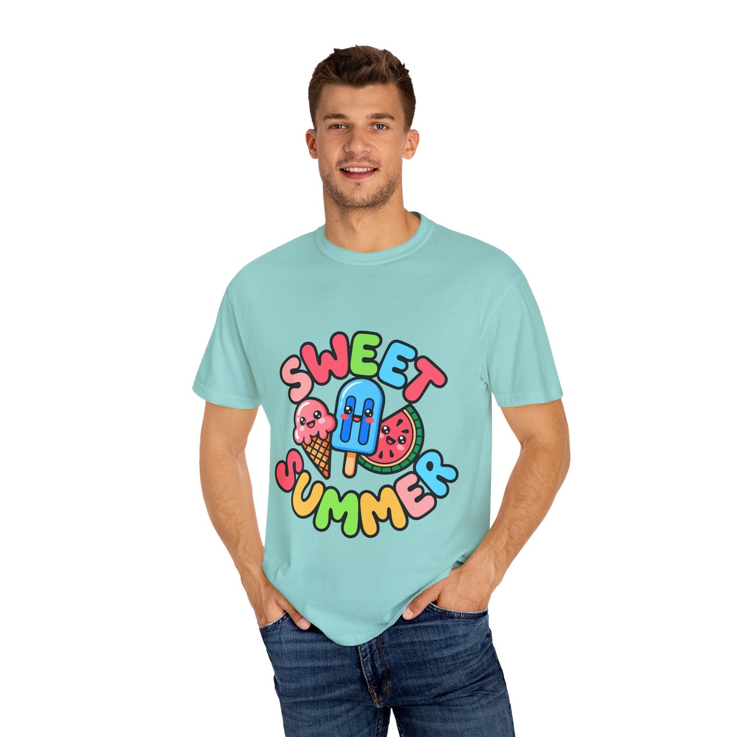 Sweet Summer Unisex T-Shirt | Cute Summer Apparel, Ice Cream Shirt, Beachwear, Gift for Ice Cream Lovers, Bright Casual Tee