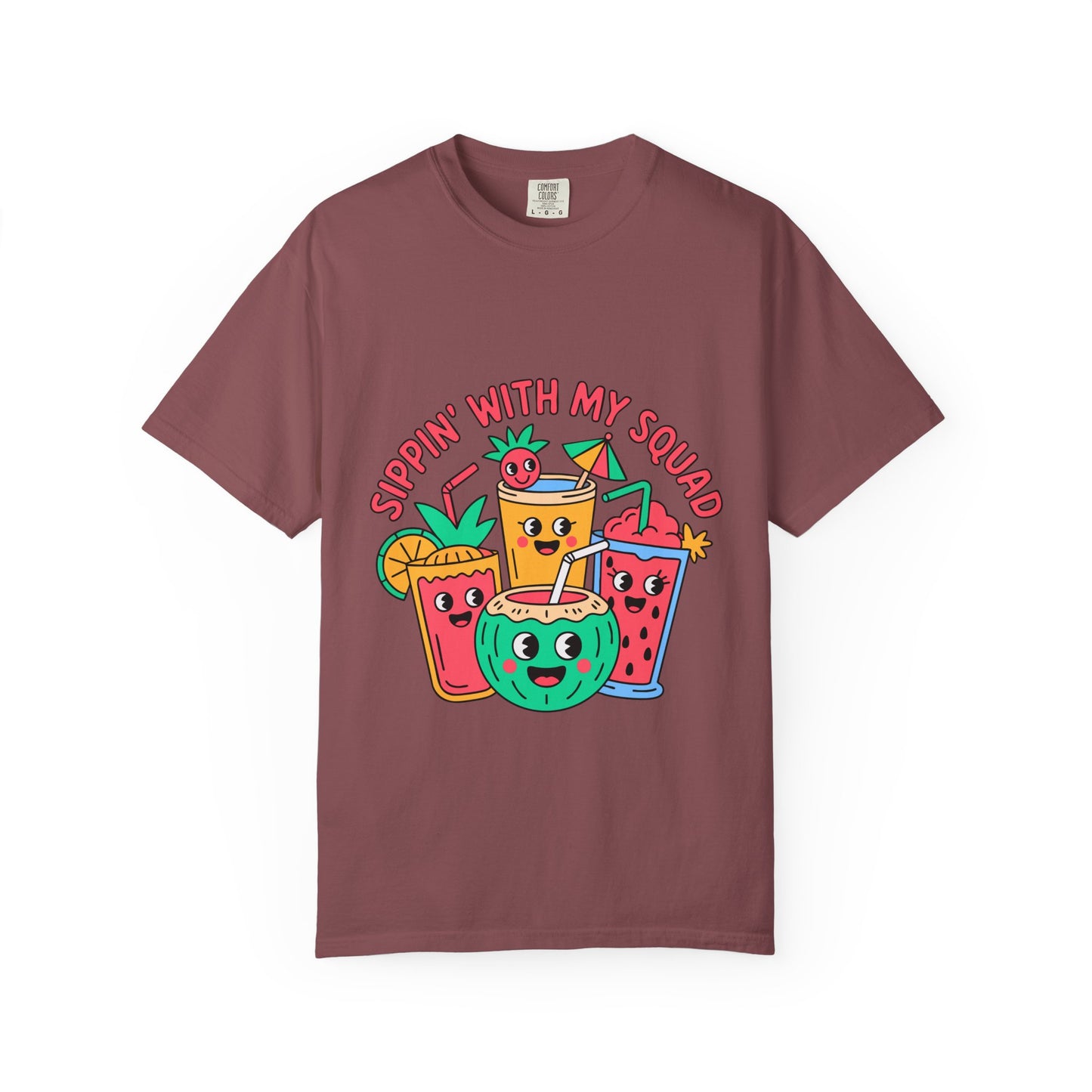 Sippin' with My Squad Unisex Garment-Dyed T-Shirt - Fun Summer Vibes