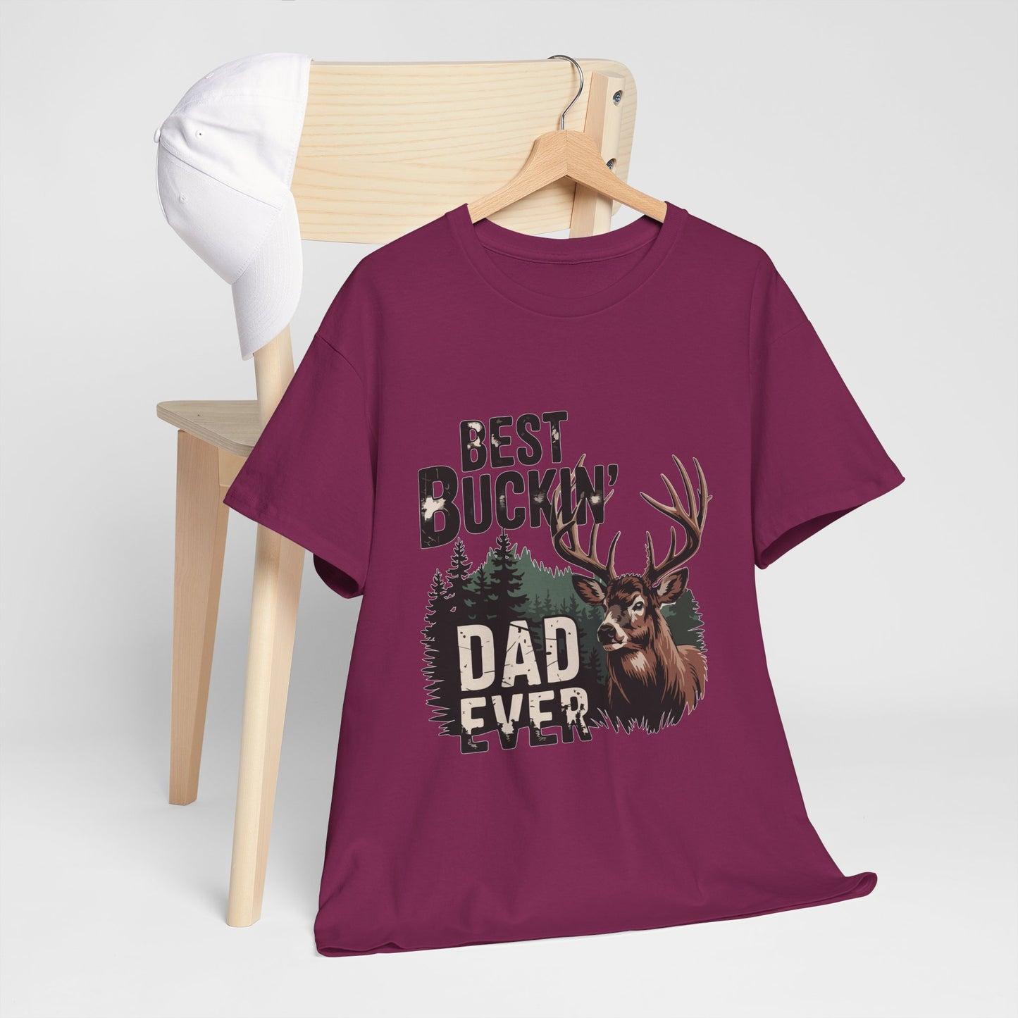 Best Buckin' Dad Ever Unisex Heavy Cotton Tee - Perfect Gift for Father's Day and Outdoorsy Dads