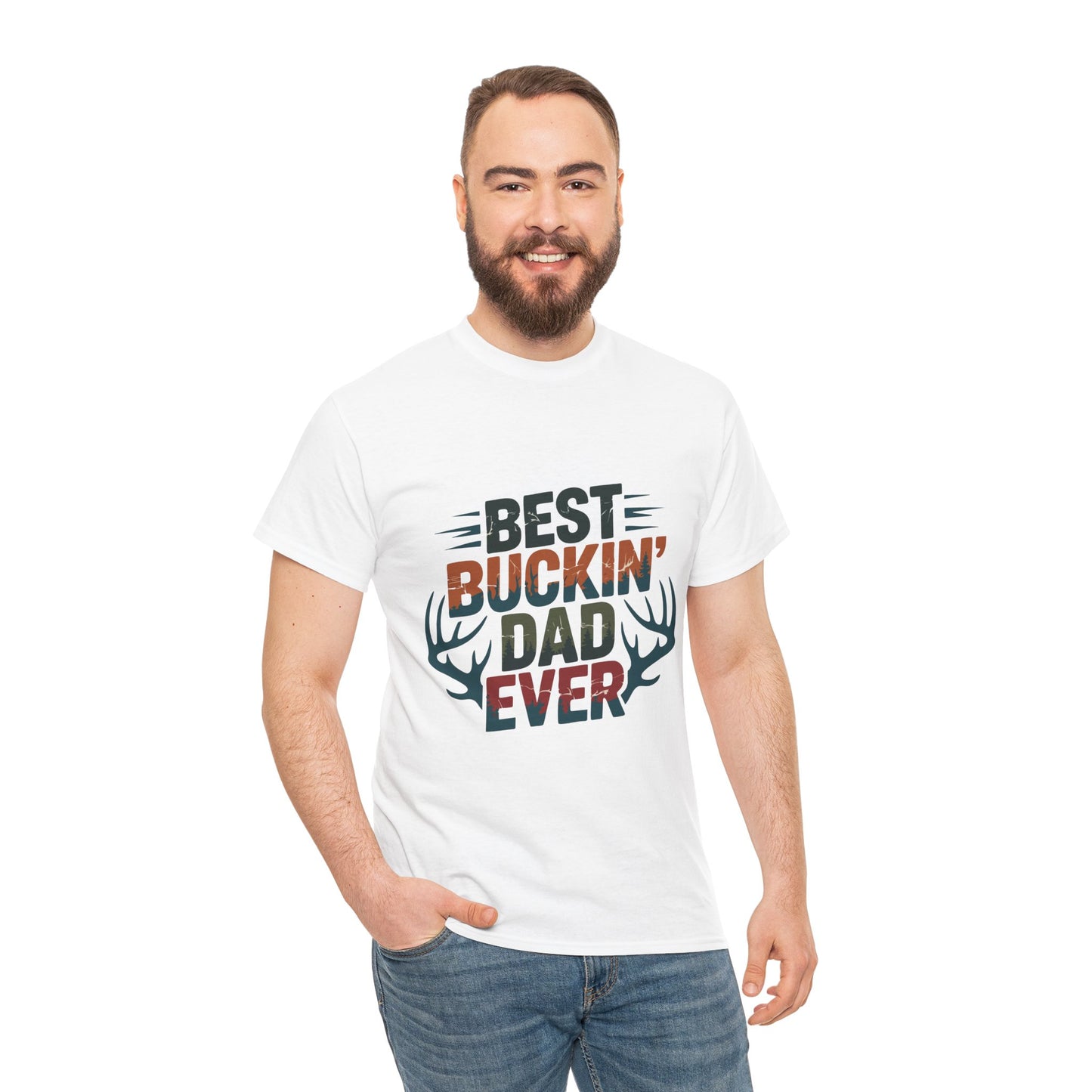 Best Buckin' Dad Ever Unisex Heavy Cotton Tee