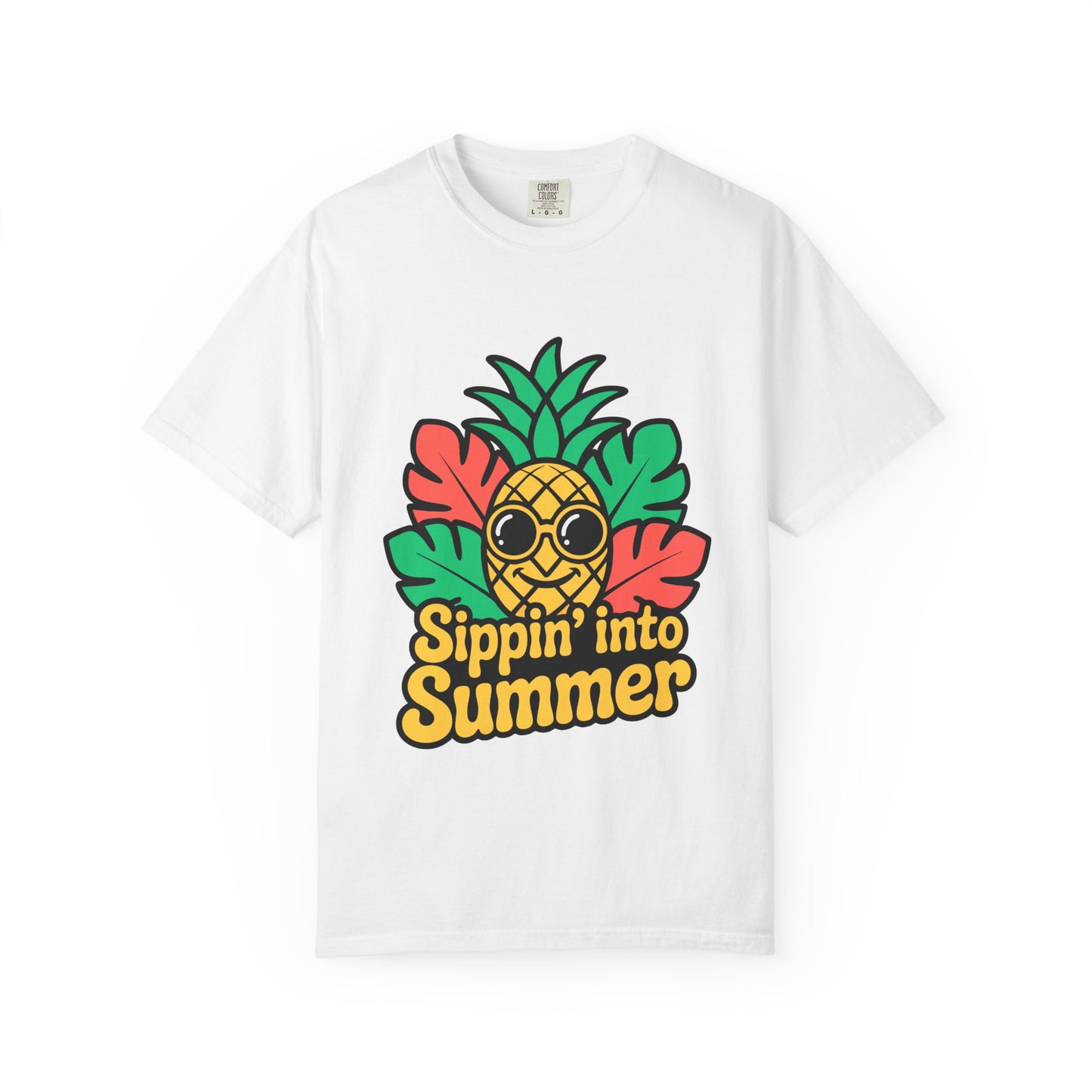 Sippin' into Summer Unisex T-Shirt - Fun Pineapple Design for Beach Days