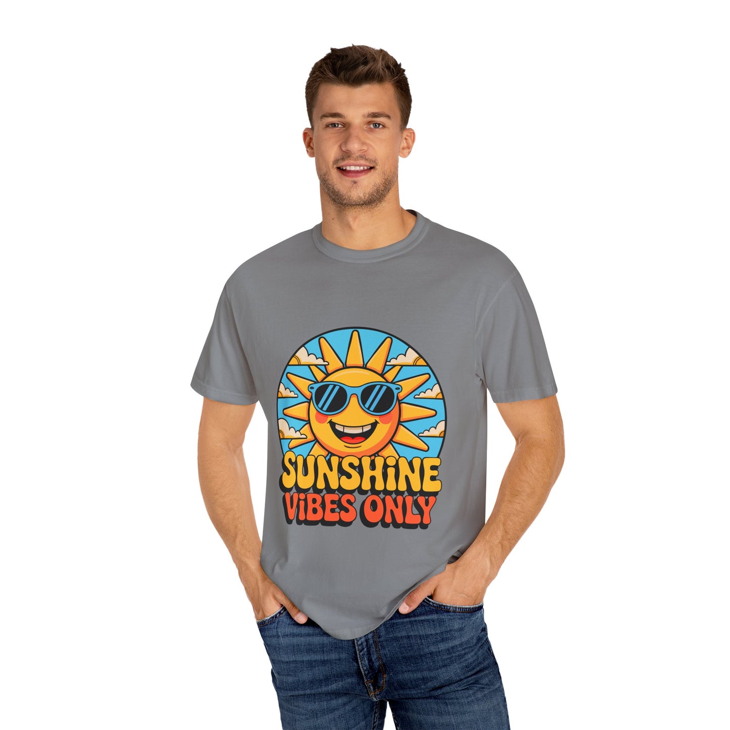 Sunshine Vibes Only Unisex Garment-Dyed T-Shirt - Feel-Good Summer Wear