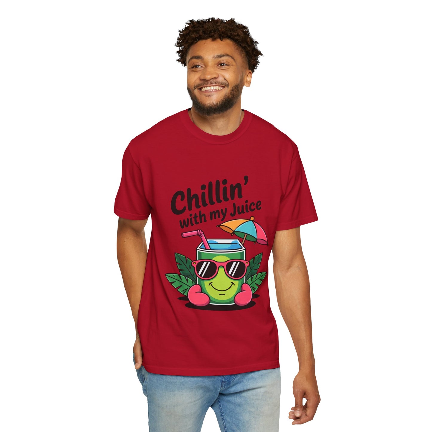 Chillin' with My Juice Unisex Garment-Dyed T-Shirt - Fun & Relaxed Vibe for Summer Gatherings