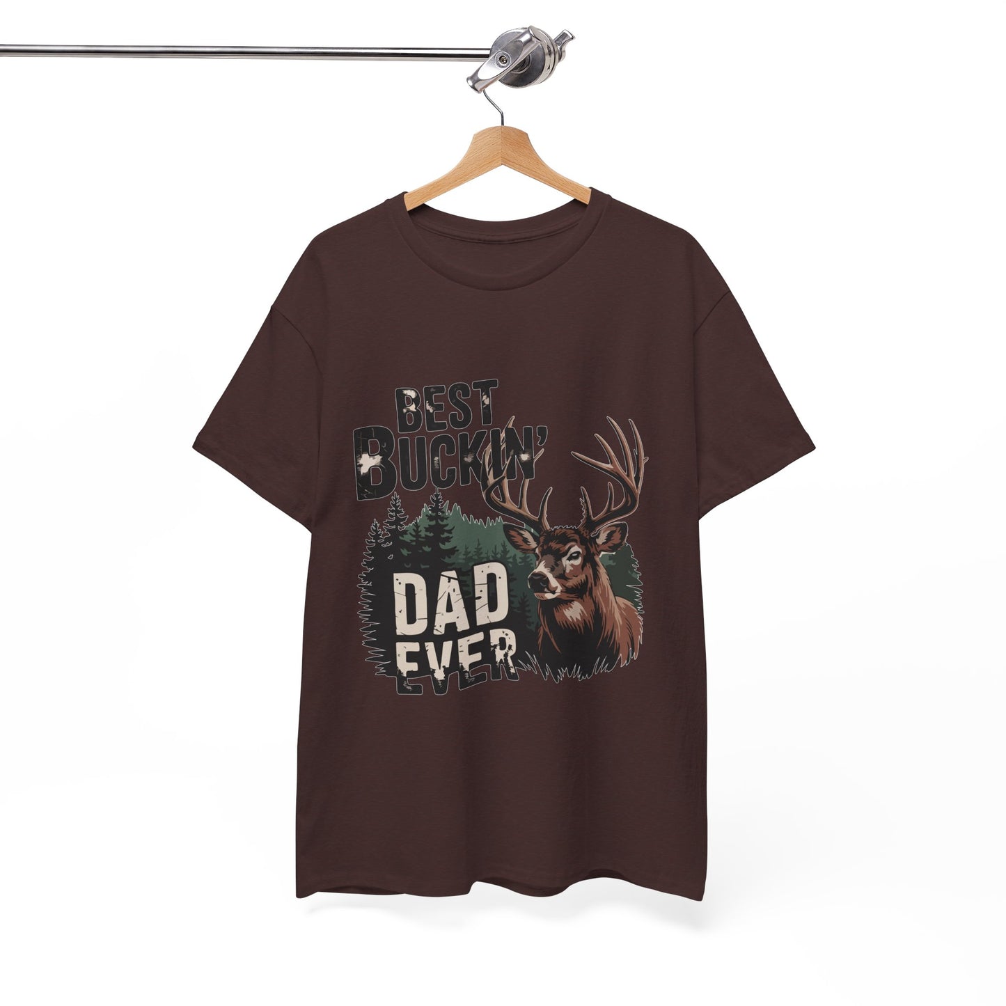 Best Buckin' Dad Ever Unisex Heavy Cotton Tee - Perfect Gift for Father's Day and Outdoorsy Dads