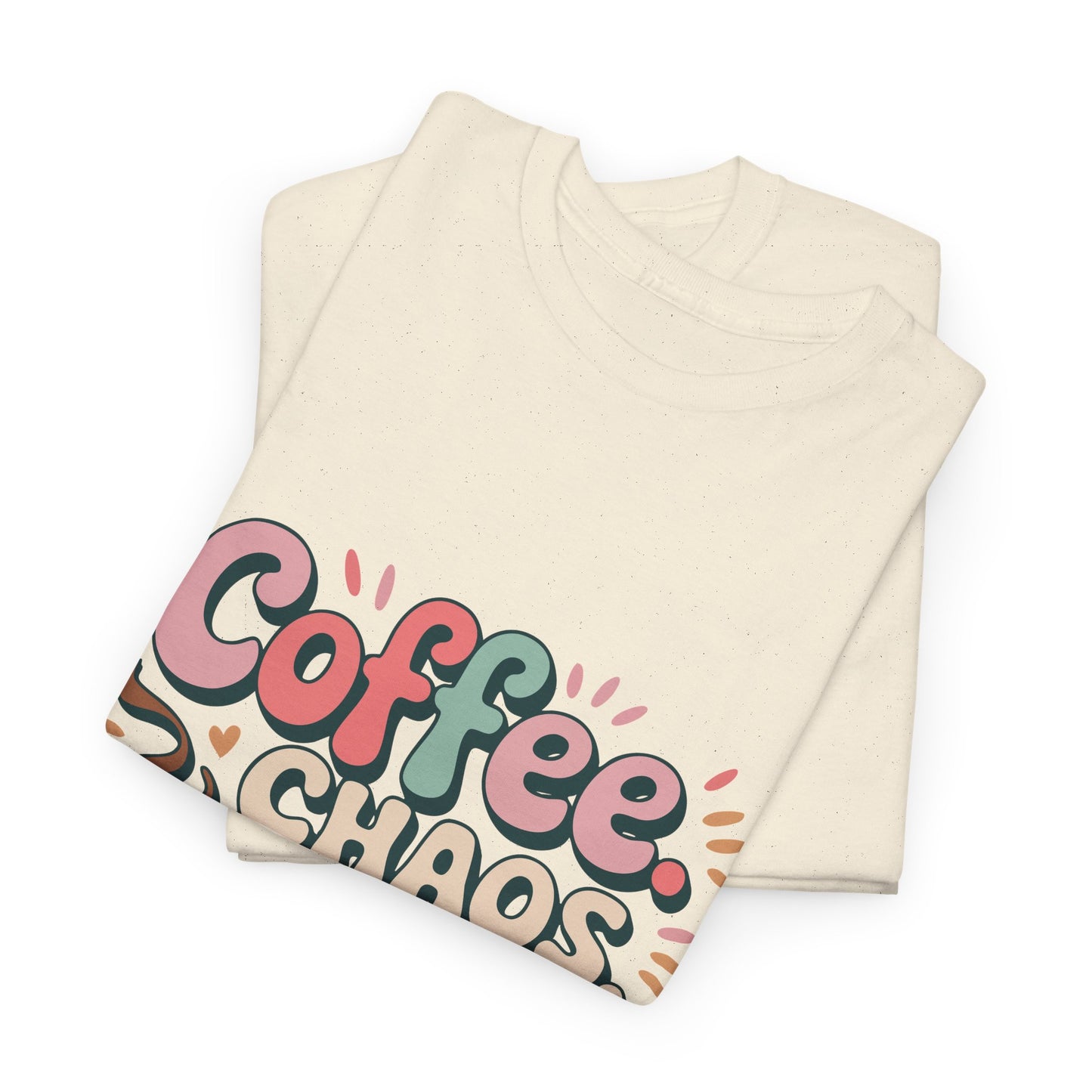Coffee Chaos Mom Life Unisex Heavy Cotton Tee | Funny Mom Shirt