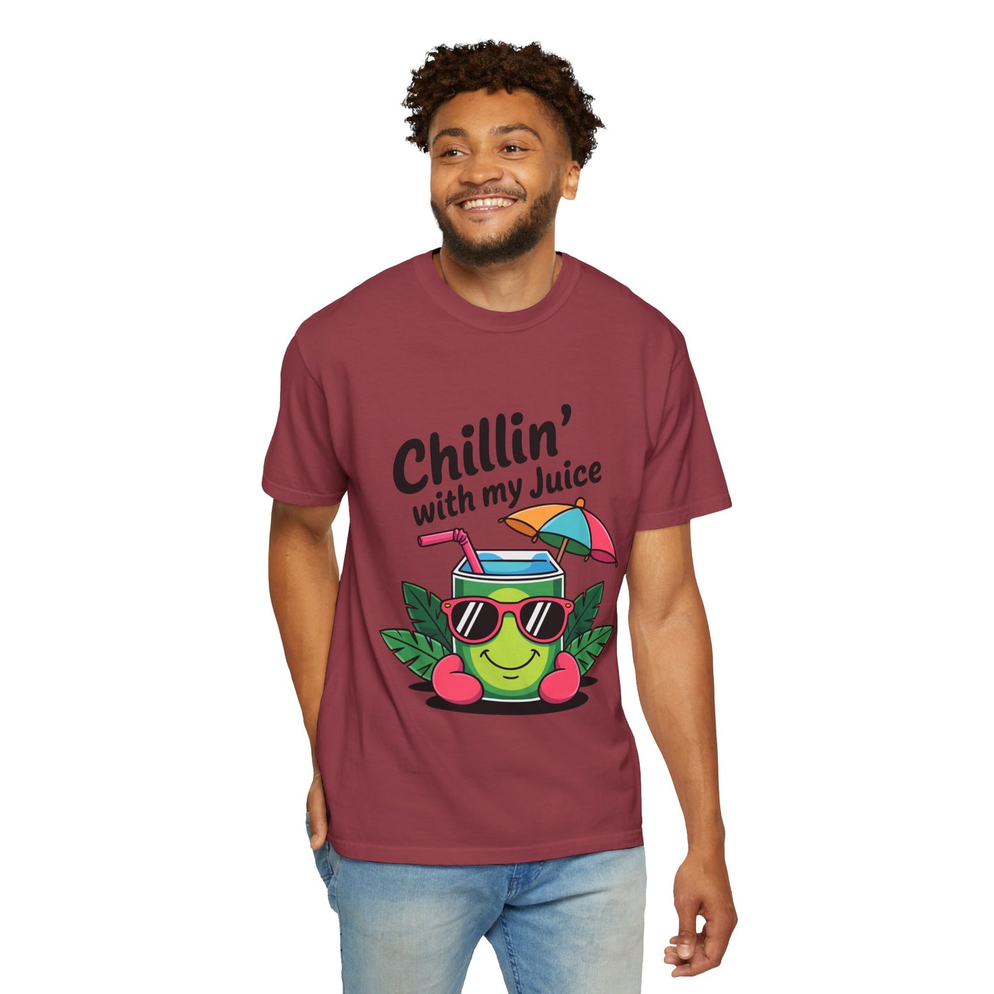 Chillin' with My Juice Unisex Garment-Dyed T-Shirt - Fun & Relaxed Vibe for Summer Gatherings