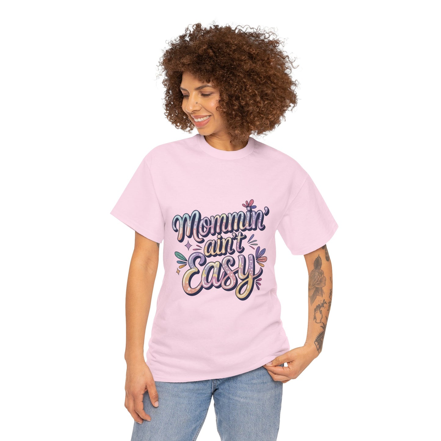 Mommin' Ain't Easy Unisex Heavy Cotton Tee - Fun & Comfy Mother's Day Shirt