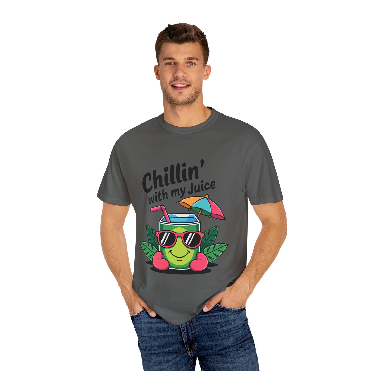 Chillin' with My Juice Unisex Garment-Dyed T-Shirt - Fun & Relaxed Vibe for Summer Gatherings