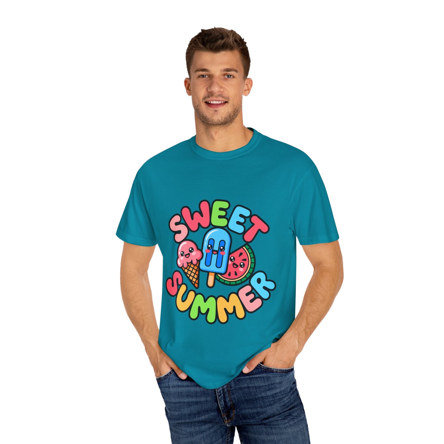 Sweet Summer Unisex T-Shirt | Cute Summer Apparel, Ice Cream Shirt, Beachwear, Gift for Ice Cream Lovers, Bright Casual Tee