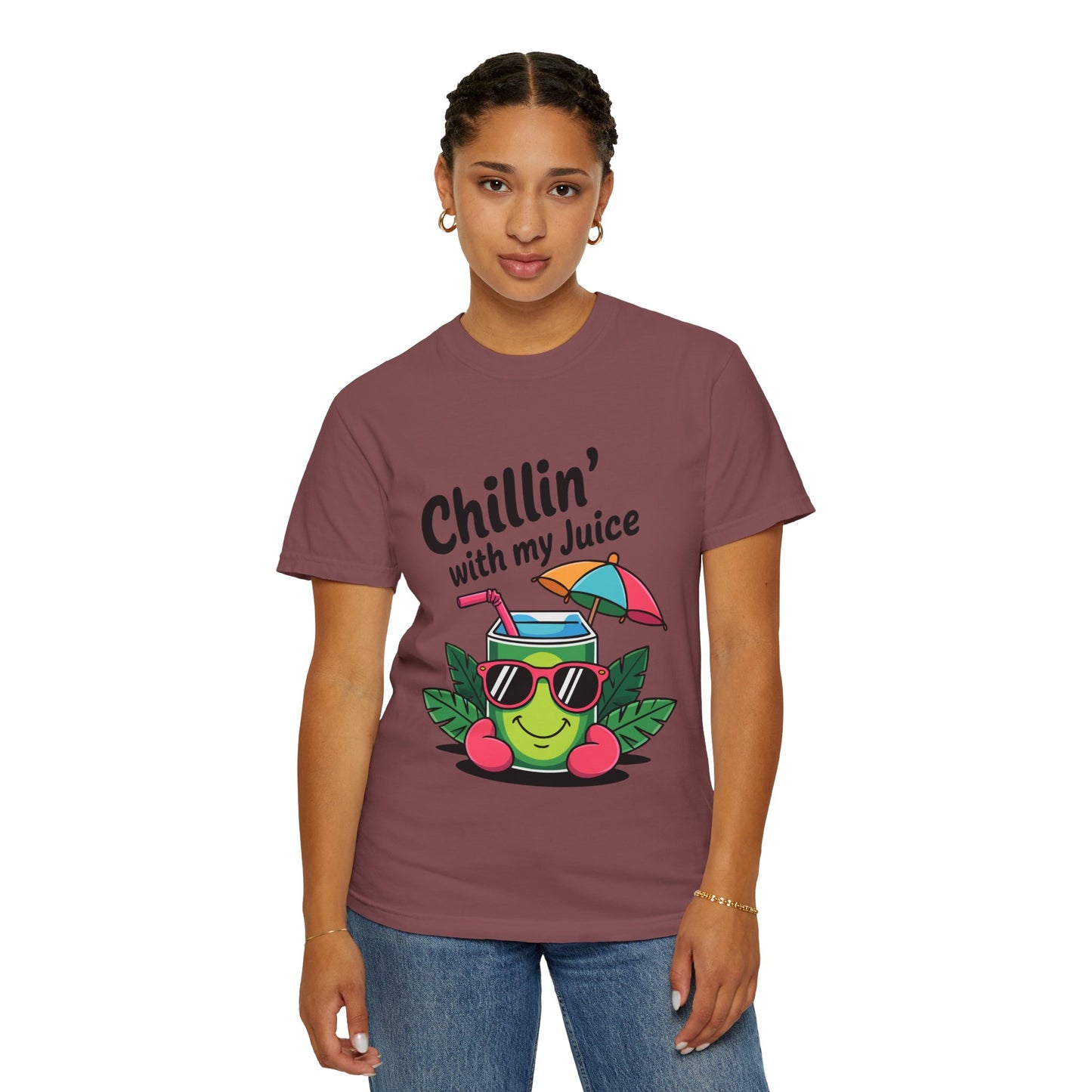 Chillin' with My Juice Unisex Garment-Dyed T-Shirt - Fun & Relaxed Vibe for Summer Gatherings