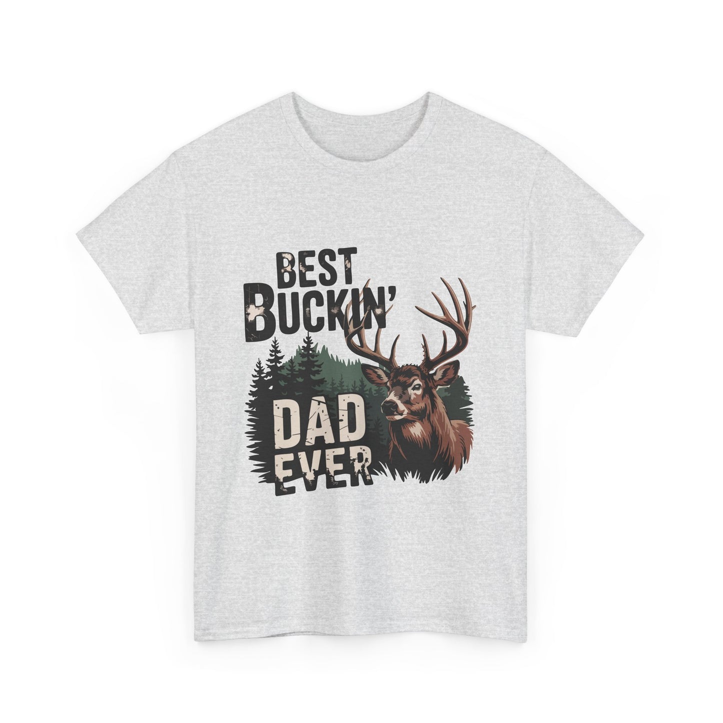 Best Buckin' Dad Ever Unisex Heavy Cotton Tee - Perfect Gift for Father's Day and Outdoorsy Dads