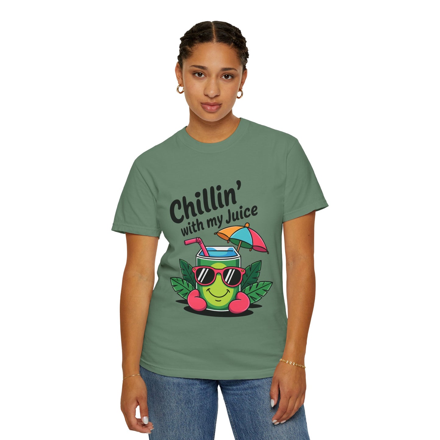 Chillin' with My Juice Unisex Garment-Dyed T-Shirt - Fun & Relaxed Vibe for Summer Gatherings