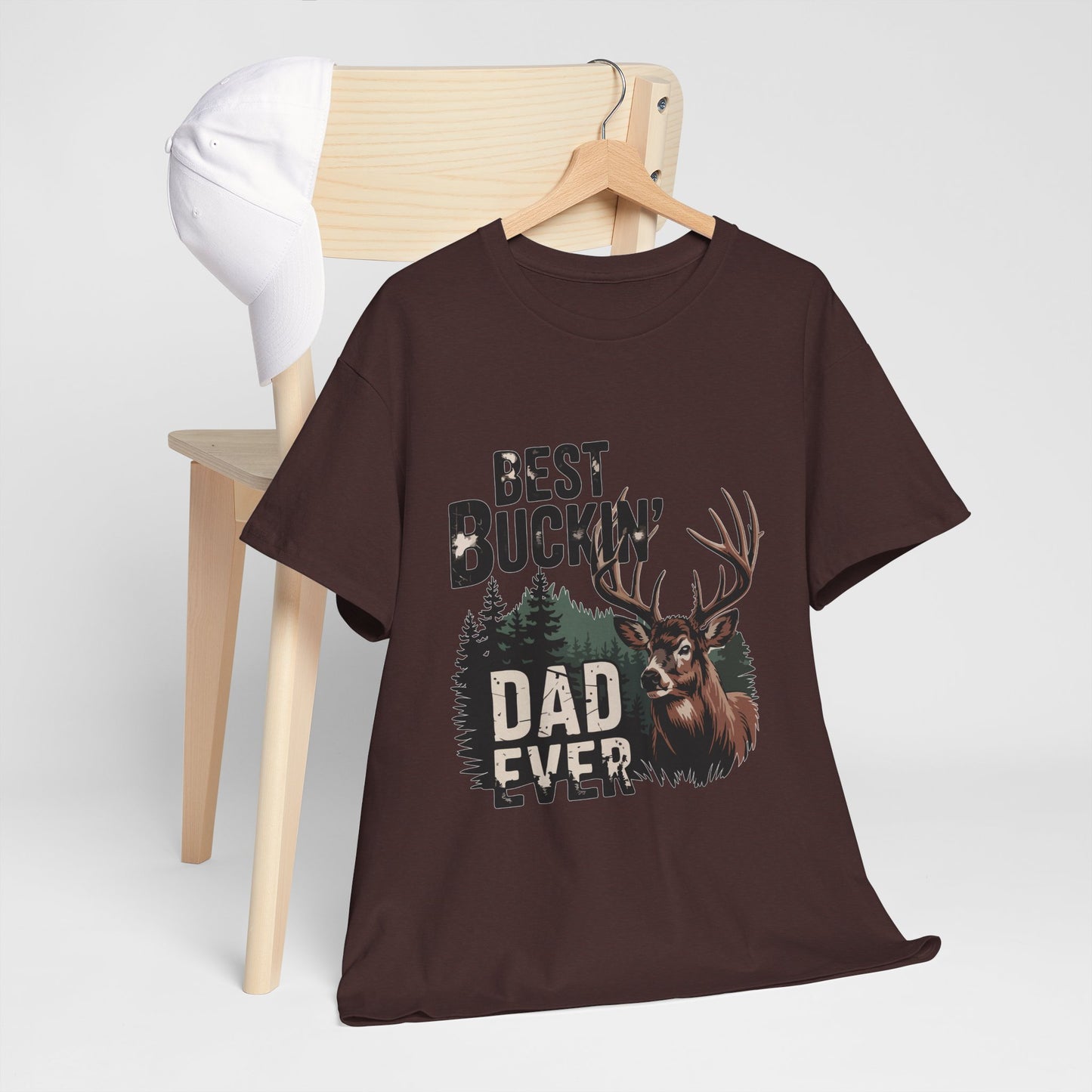 Best Buckin' Dad Ever Unisex Heavy Cotton Tee - Perfect Gift for Father's Day and Outdoorsy Dads