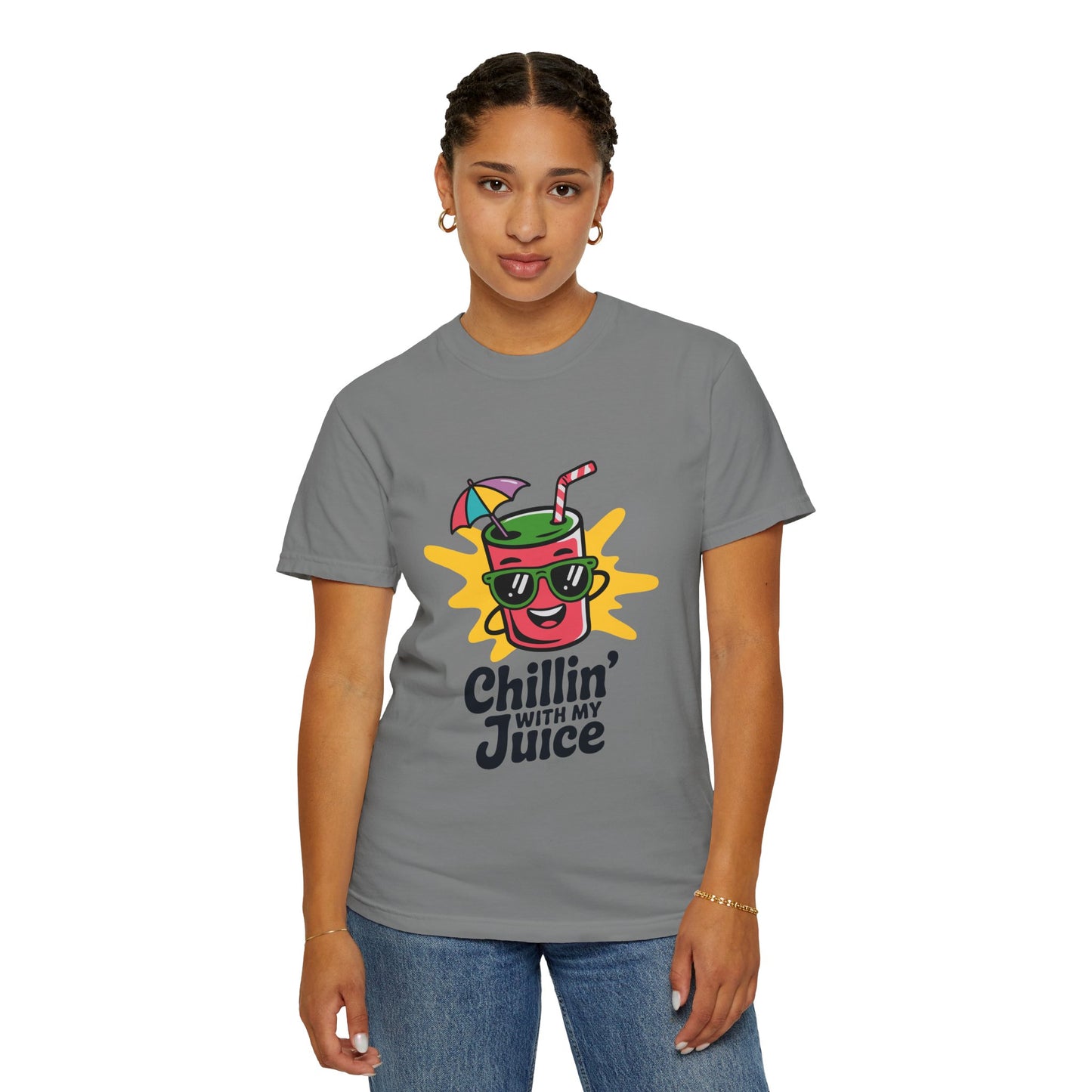 Chillin' with My Juice T-Shirt, Fun Summer Tee, Casual Unisex Shirt, Gift for Juice Lovers, Beach Day Apparel