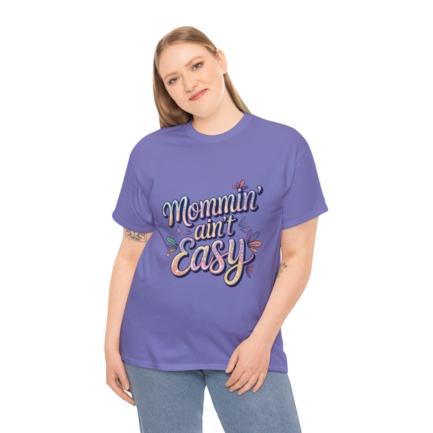 Mommin' Ain't Easy Unisex Heavy Cotton Tee - Fun & Comfy Mother's Day Shirt