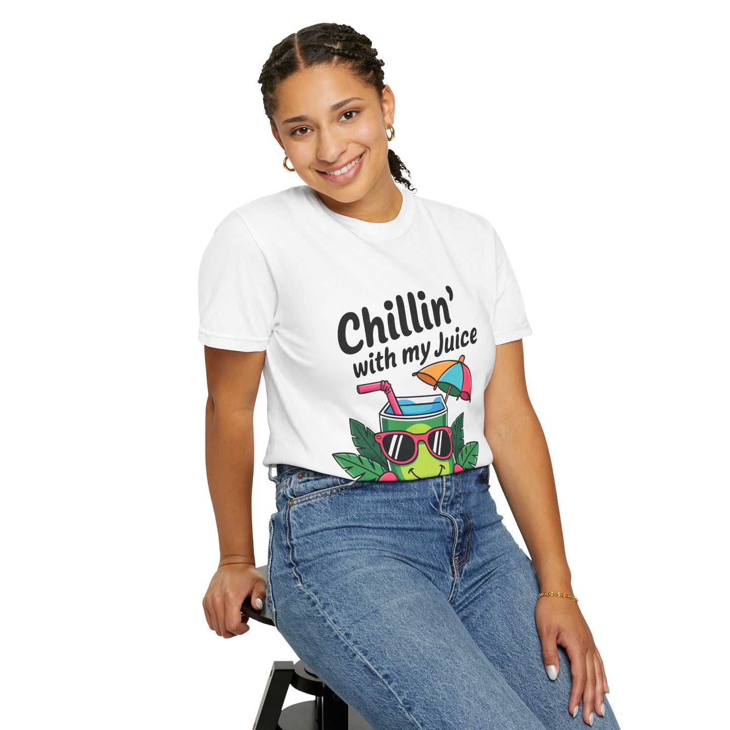 Chillin' with My Juice Unisex Garment-Dyed T-Shirt - Fun & Relaxed Vibe for Summer Gatherings