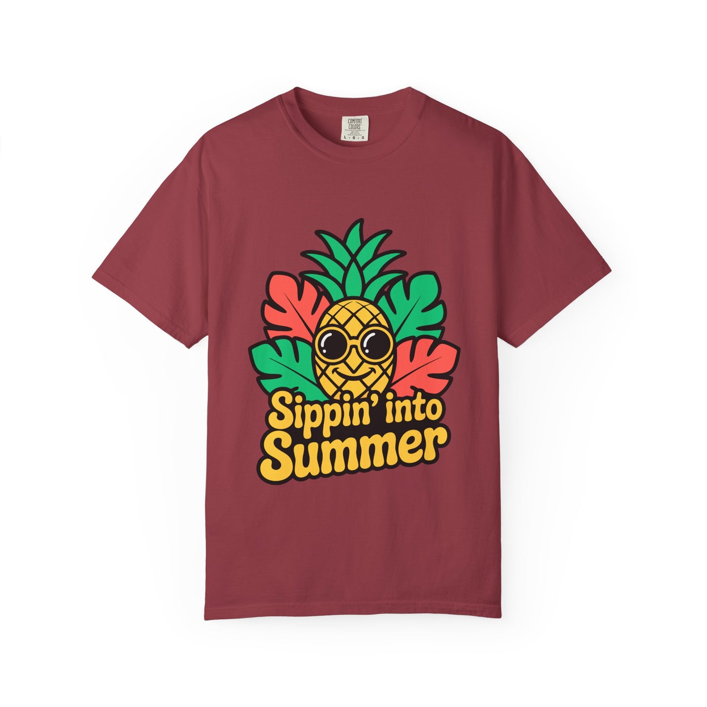 Sippin' into Summer Unisex T-Shirt - Fun Pineapple Design for Beach Days
