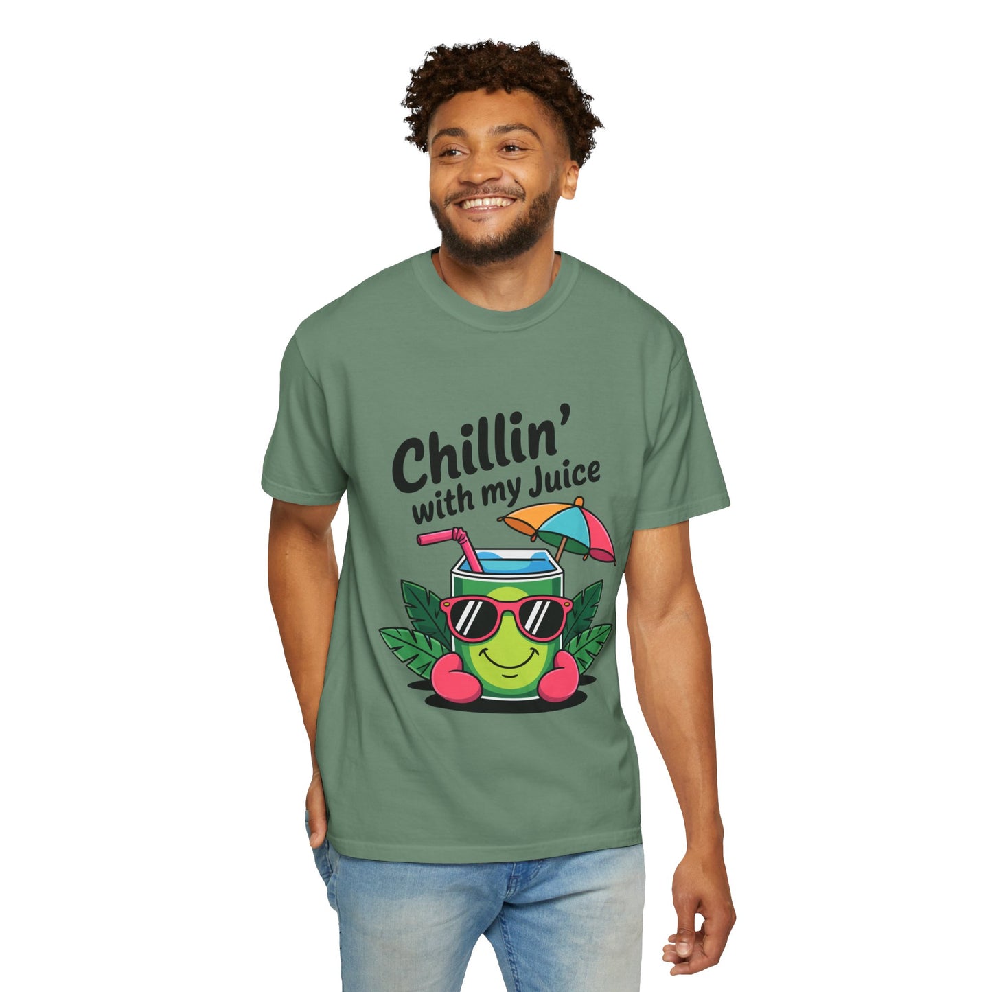 Chillin' with My Juice Unisex Garment-Dyed T-Shirt - Fun & Relaxed Vibe for Summer Gatherings