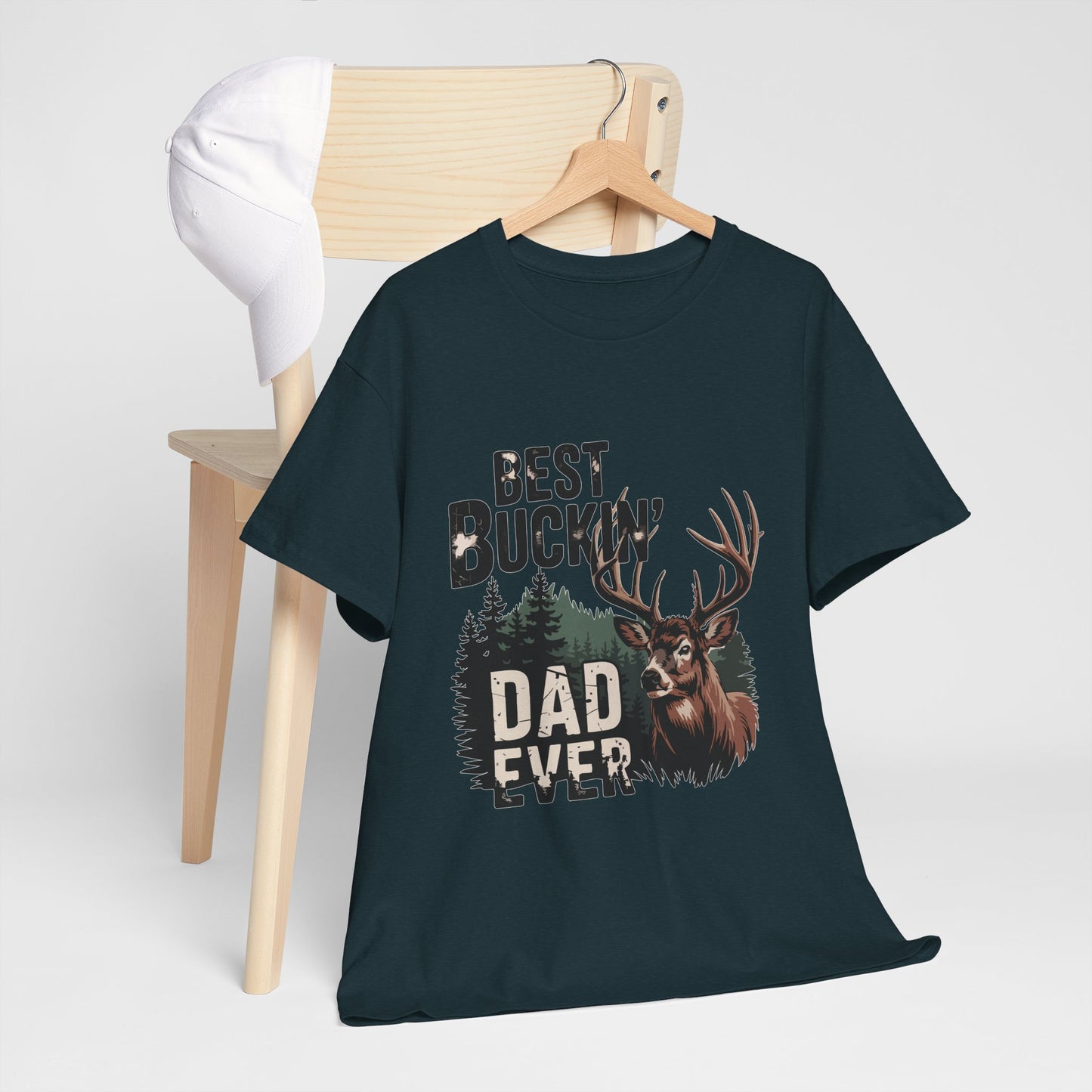 Best Buckin' Dad Ever Unisex Heavy Cotton Tee - Perfect Gift for Father's Day and Outdoorsy Dads
