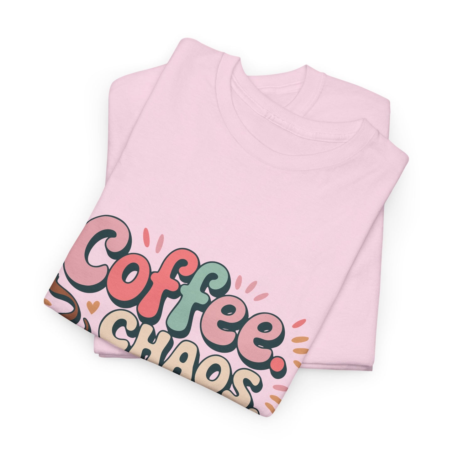 Coffee Chaos Mom Life Unisex Heavy Cotton Tee | Funny Mom Shirt
